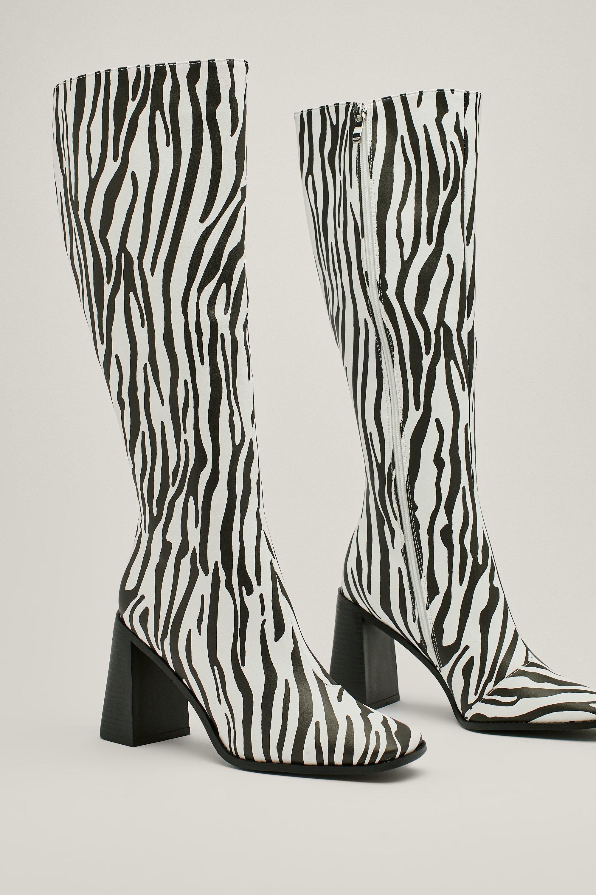 Zebra print boots on sale uk