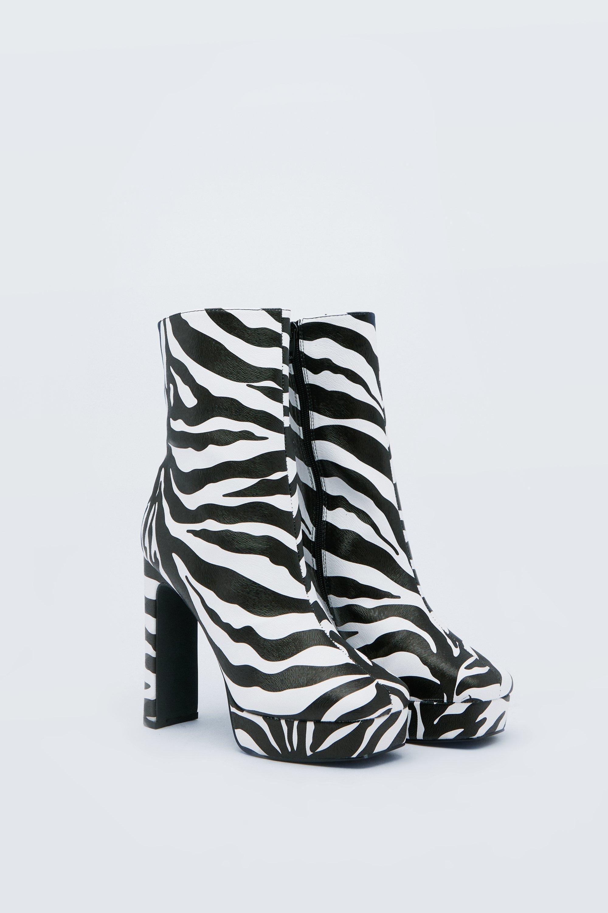 Zebra print ankle boots clearance uk