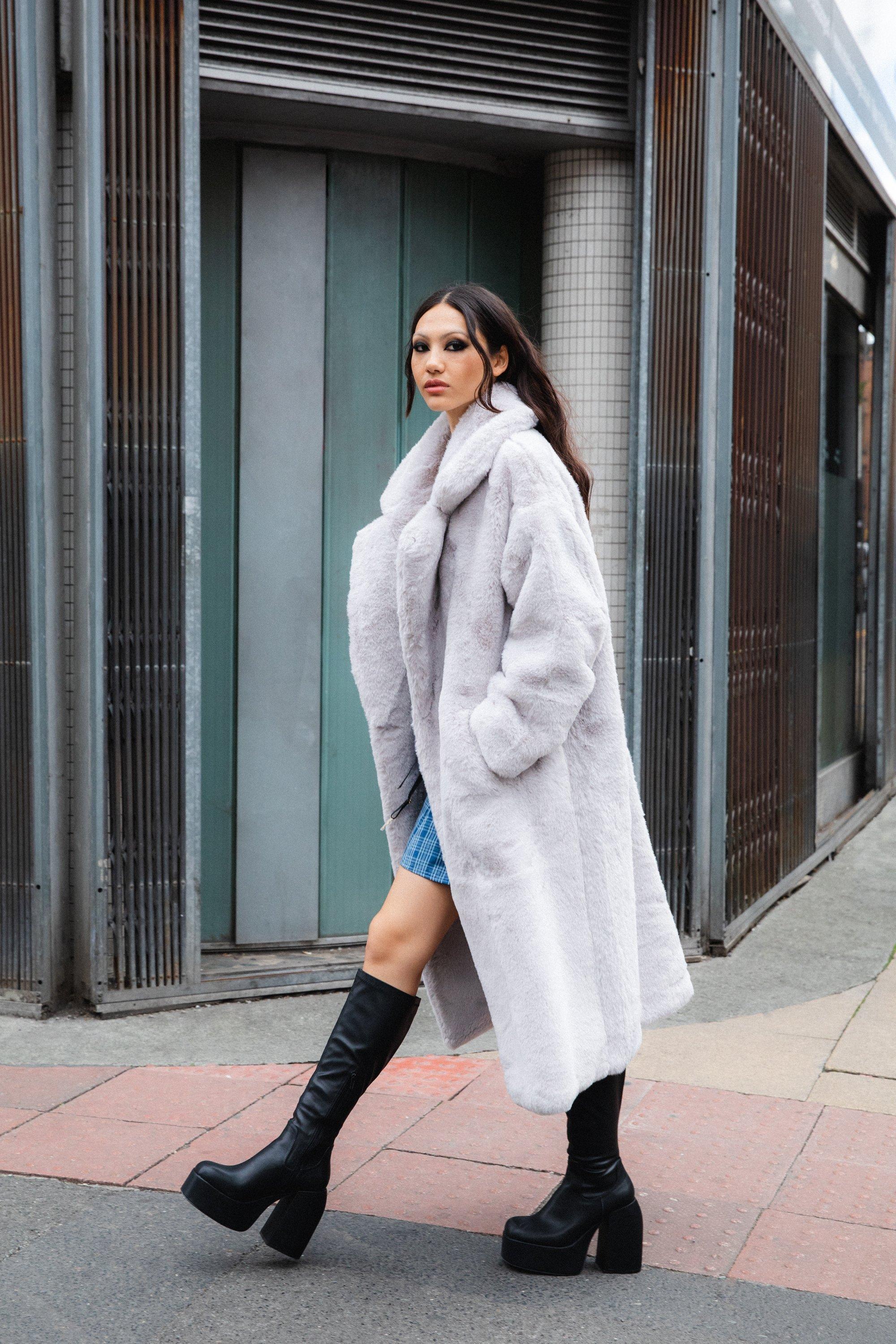 ジャケット Sportmax Light grey faux fur coat Sportmax Light grey faux fur coat | TheDoubleF