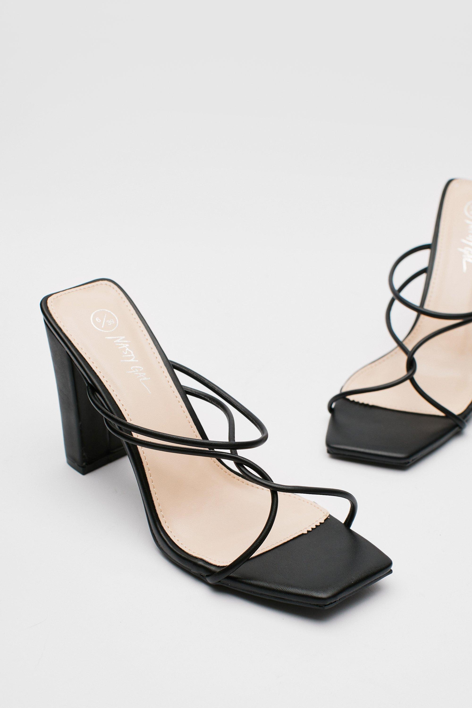 Strappy hot sale mules heels