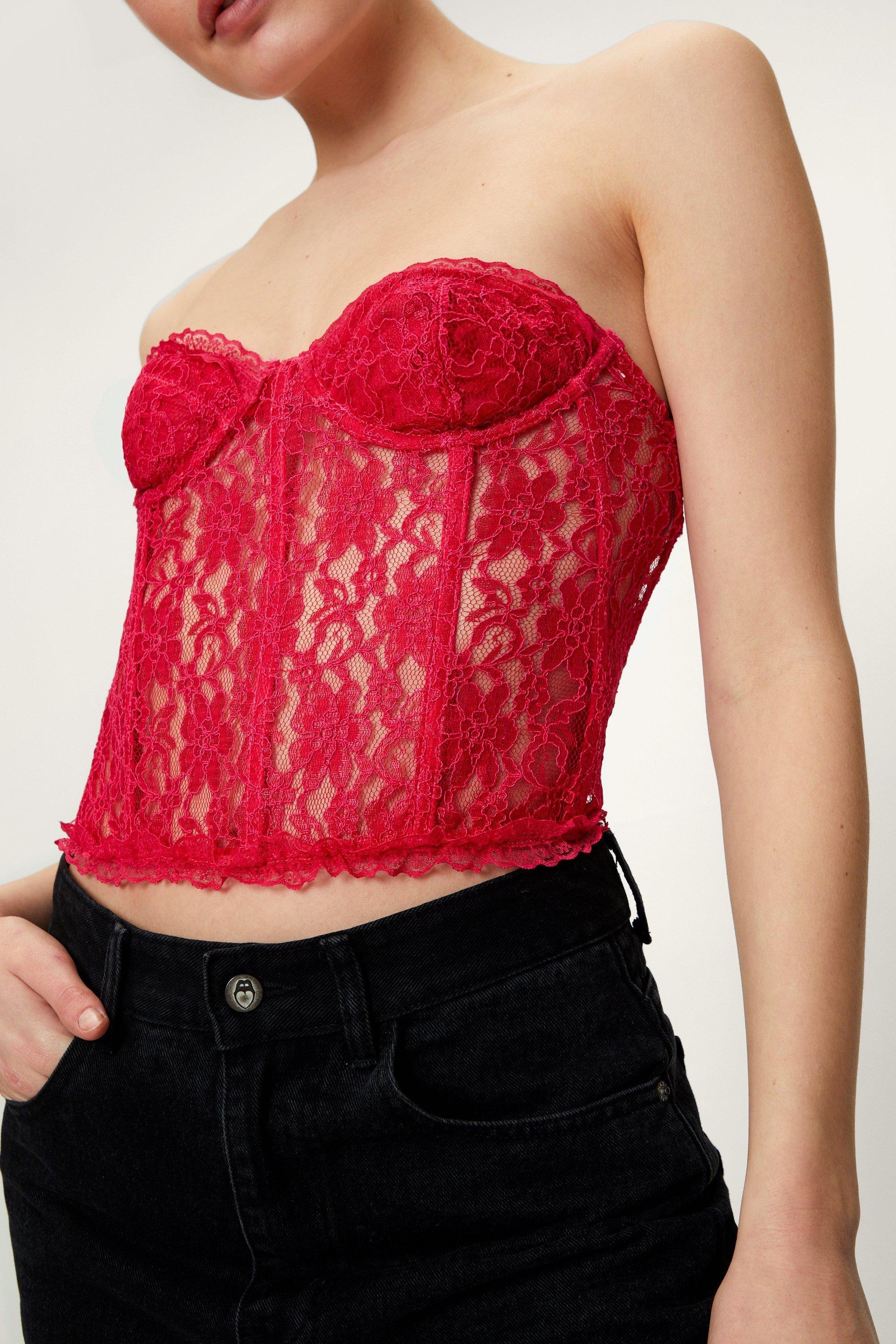 Strapless Boned Lace Corset Top