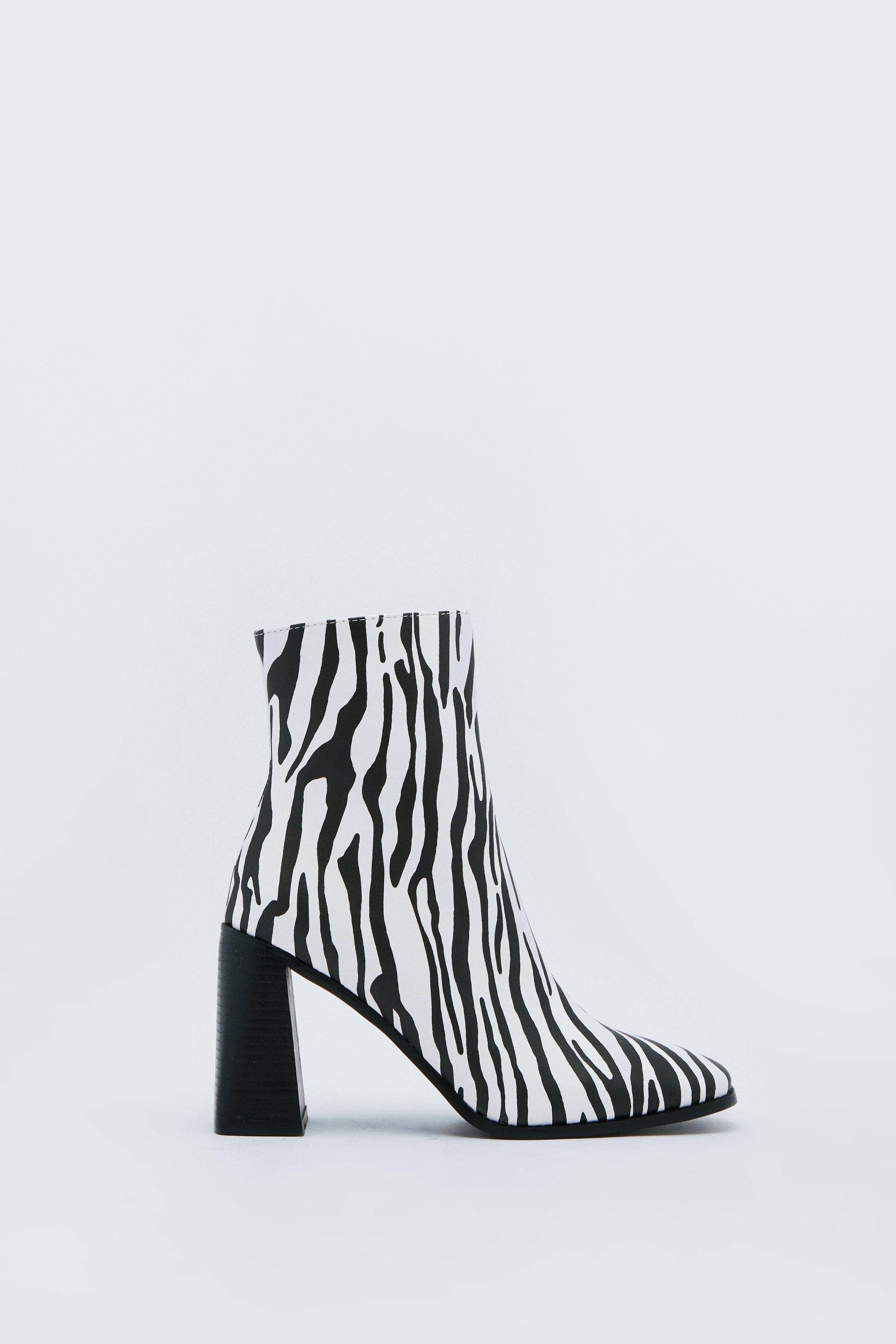 Zebra print store ankle boots uk