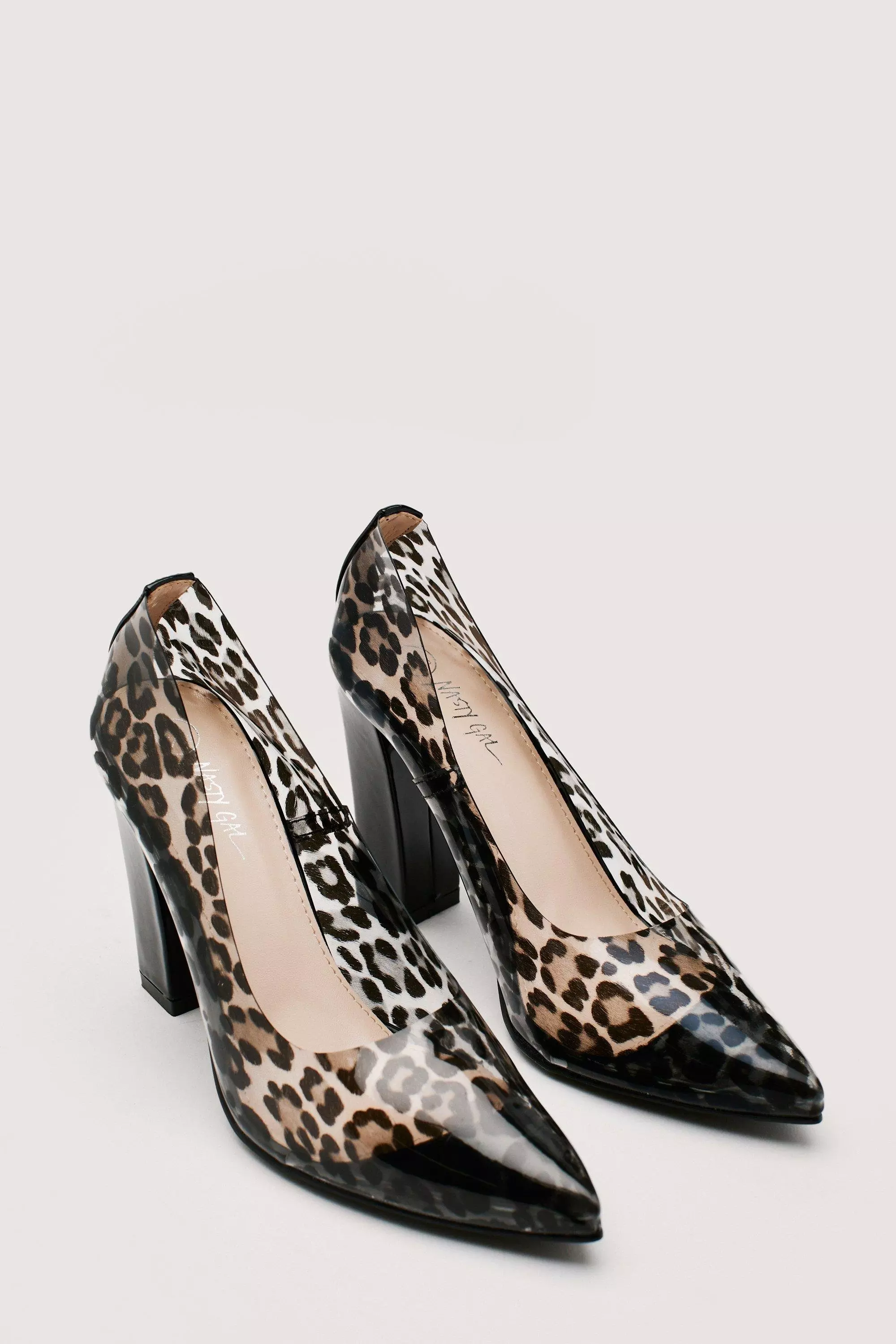 Mono Clear Pointed Block Heels alternative image