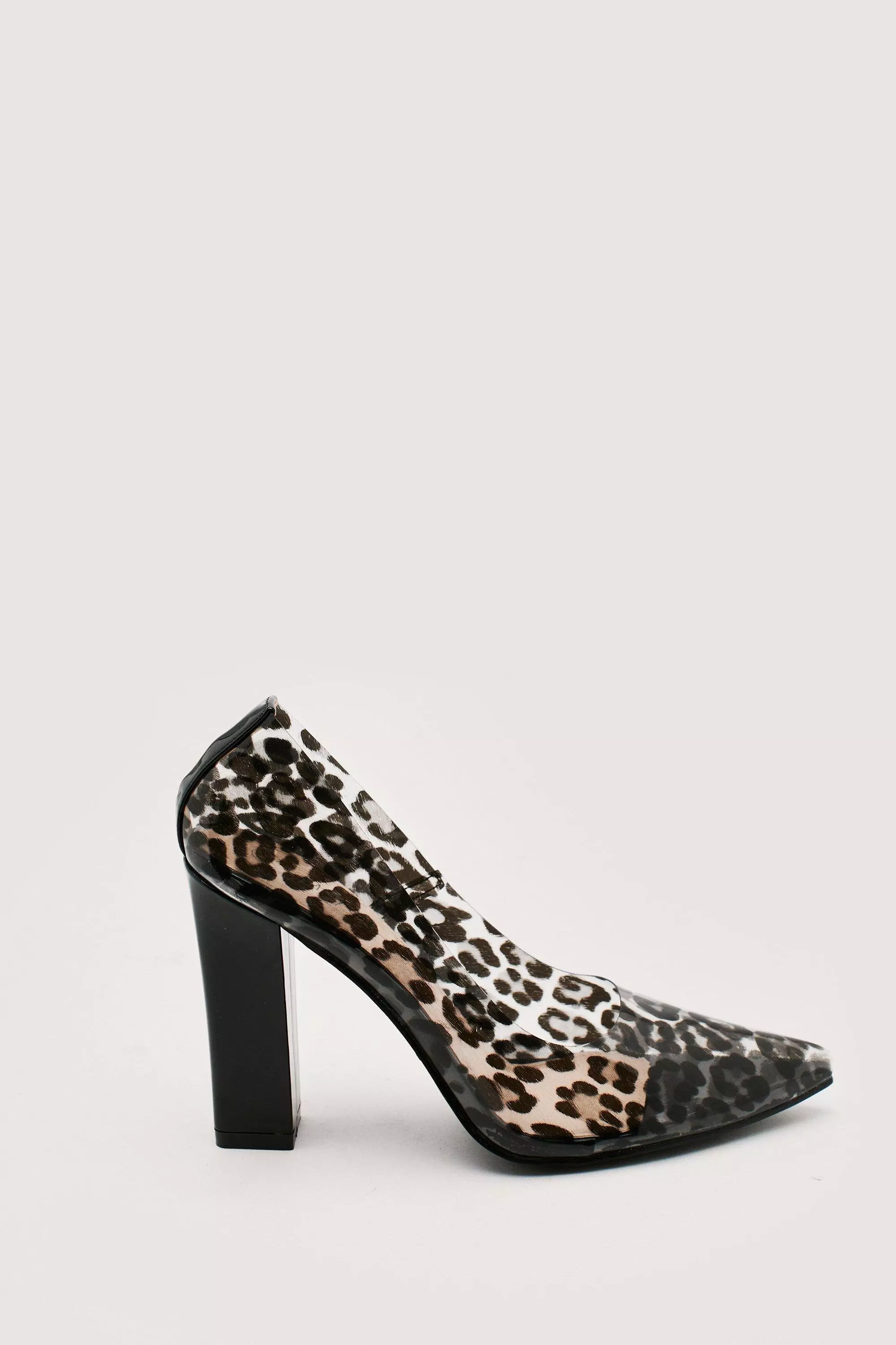 Mono Clear Pointed Block Heels alternative image