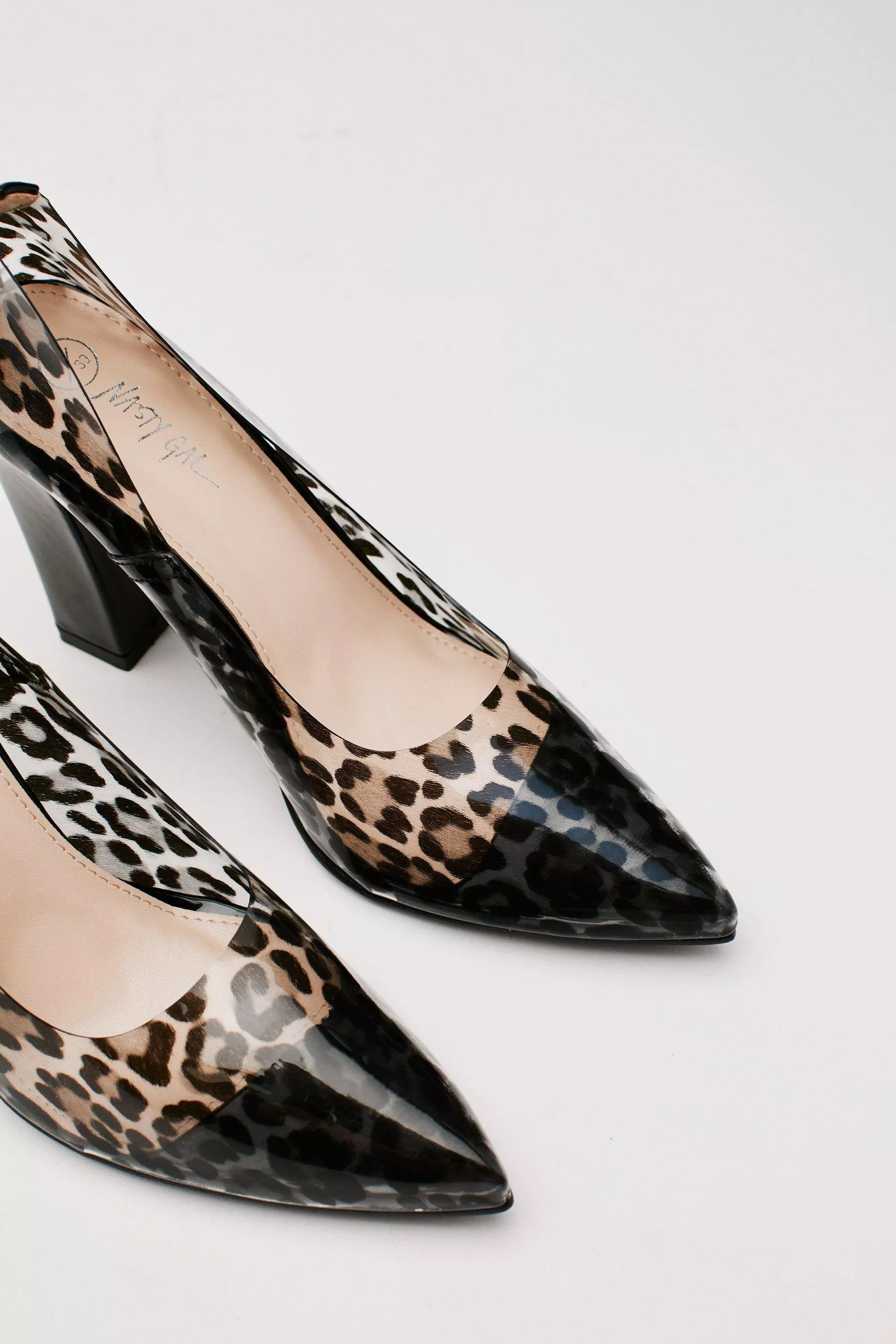 Mono Clear Pointed Block Heels alternative image