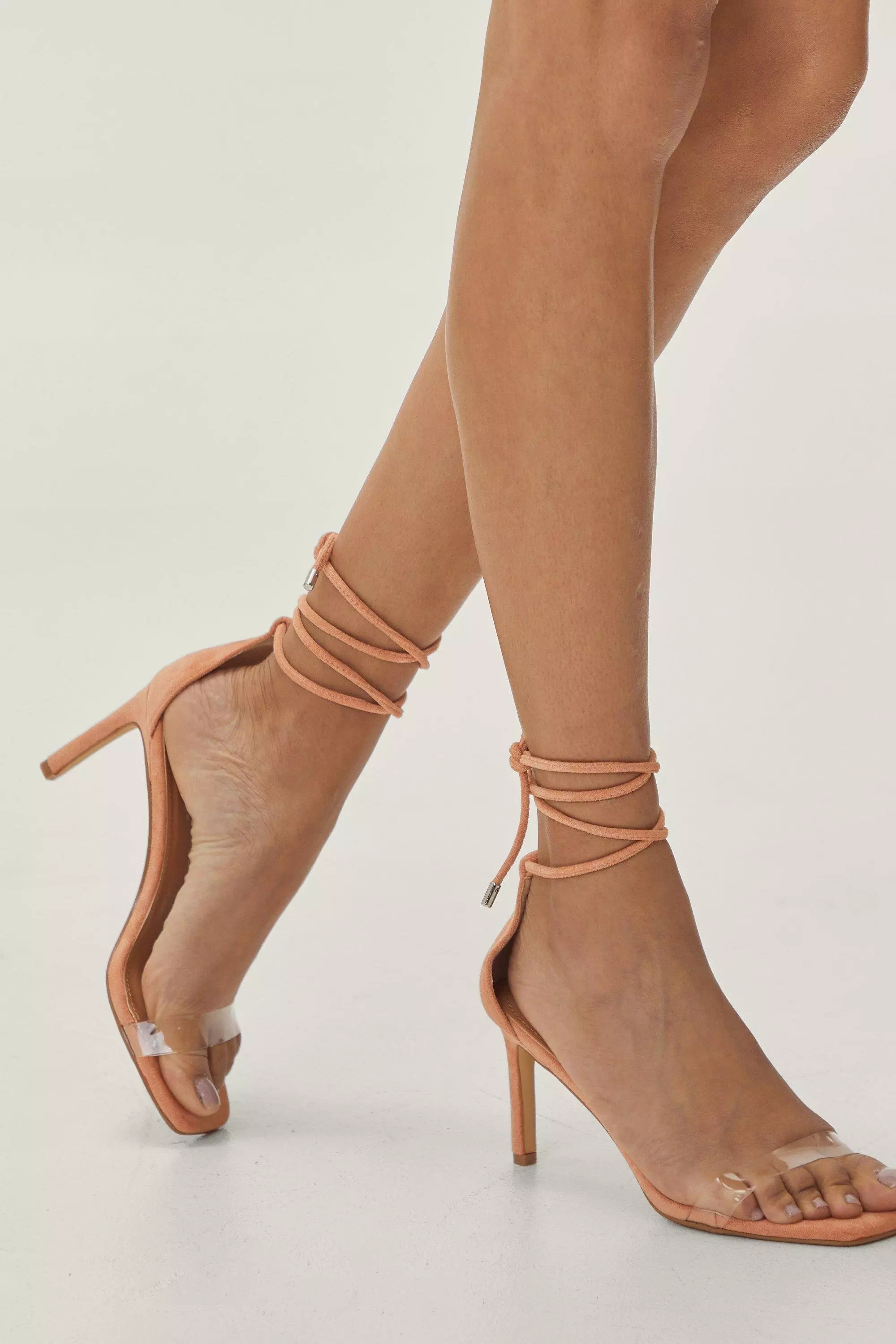 Suede sales perspex heels