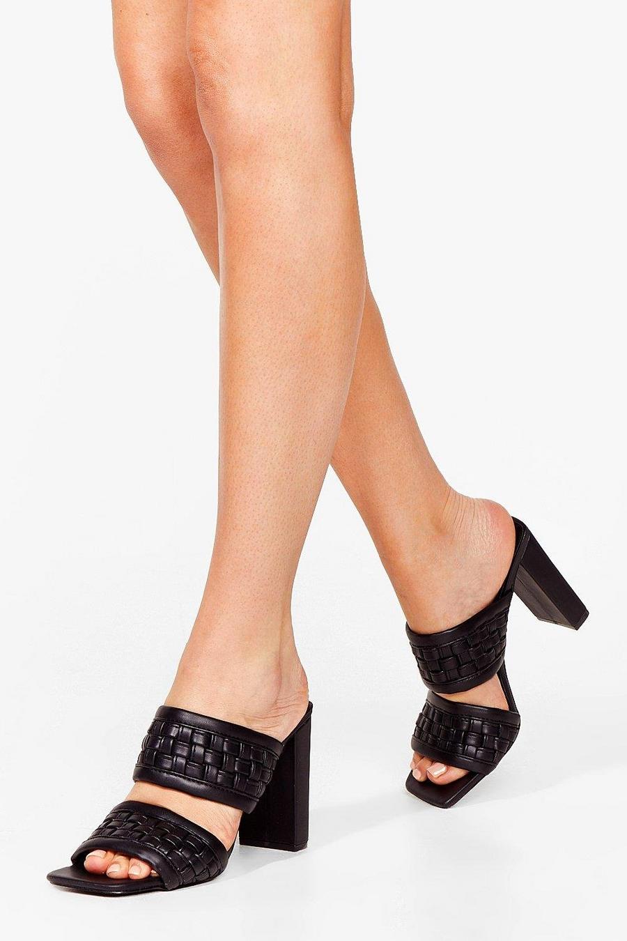 Black nero The Woven Moment Faux Leather Heeled Mules