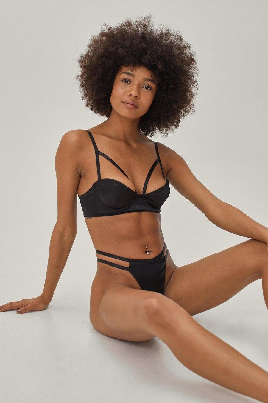 Strappy Bra and Satin Lingerie Collection