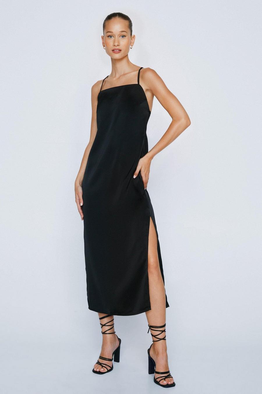 Recycled Square Neck Strappy Midi Slip Dress image number 1