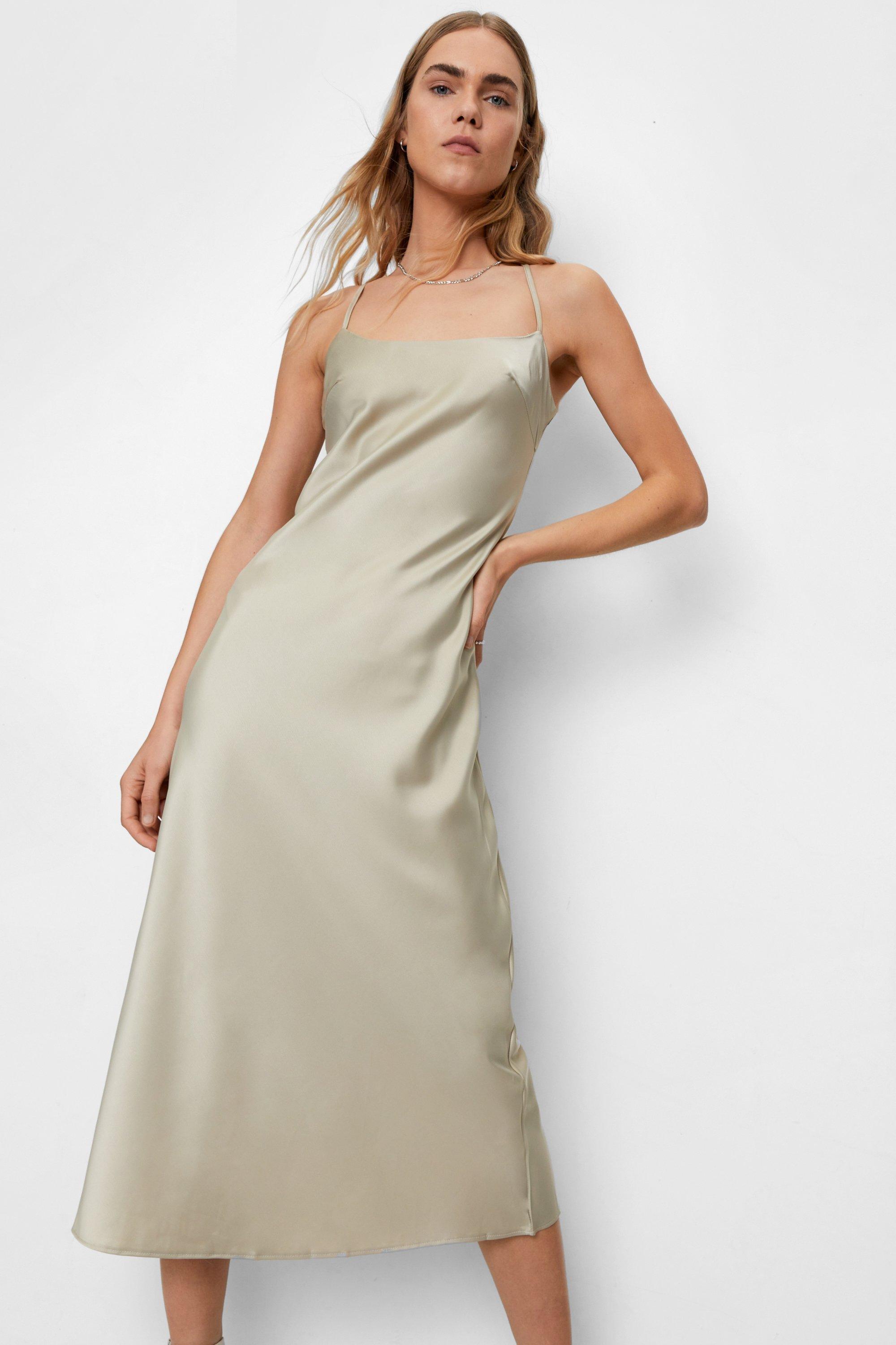 Square neck 2025 slip dress