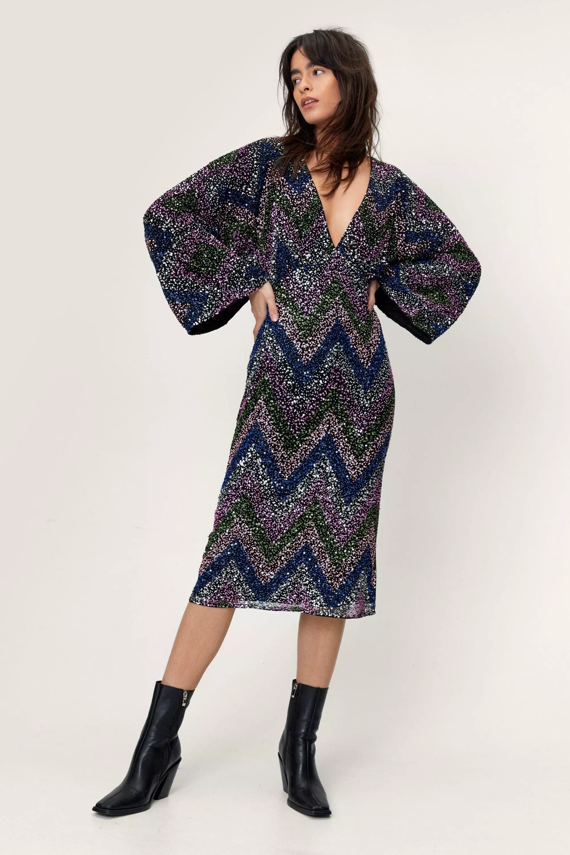 Beaded best sale kimono dress