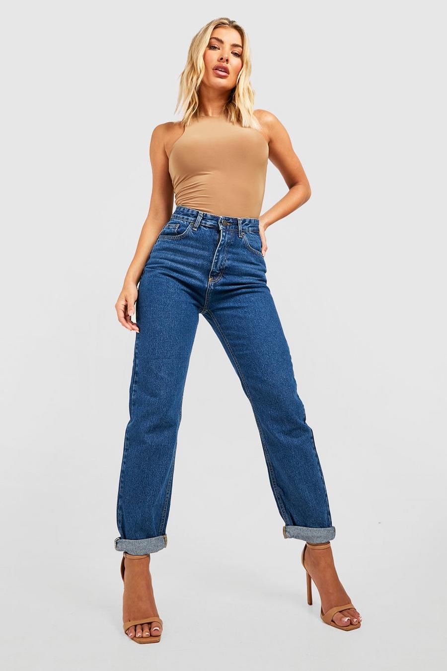 Mid blue Organic Cotton Slim Fit Mom Jeans