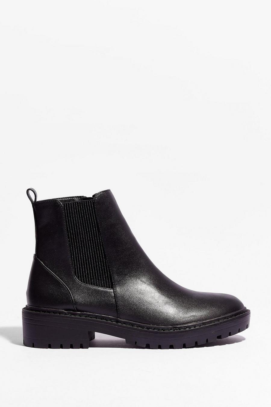 Black Walk That Walk Faux Leather Chelsea Boots image number 1
