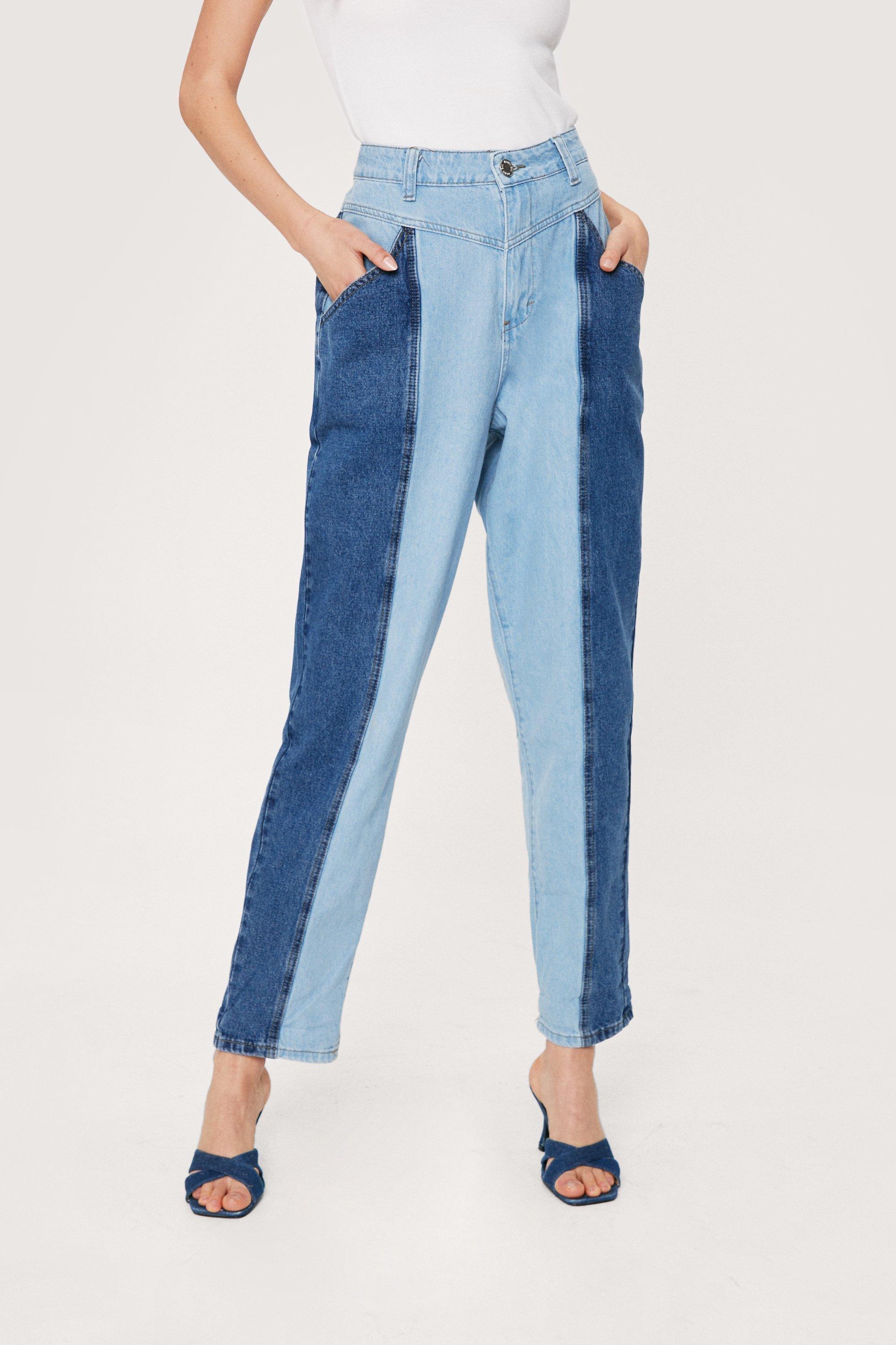 Two toned 2024 mom jeans