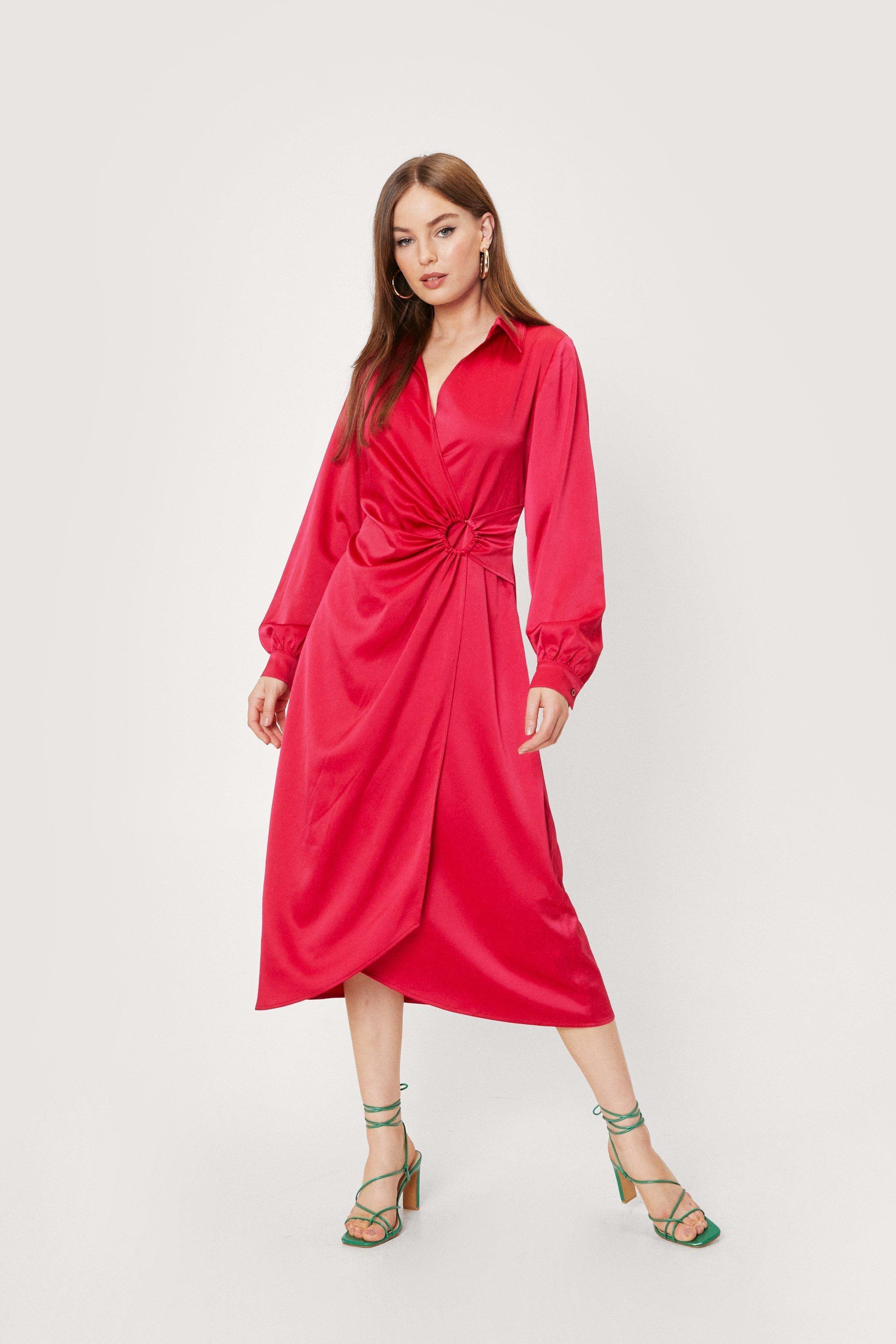 Nanushka ezra best sale satin wrap dress