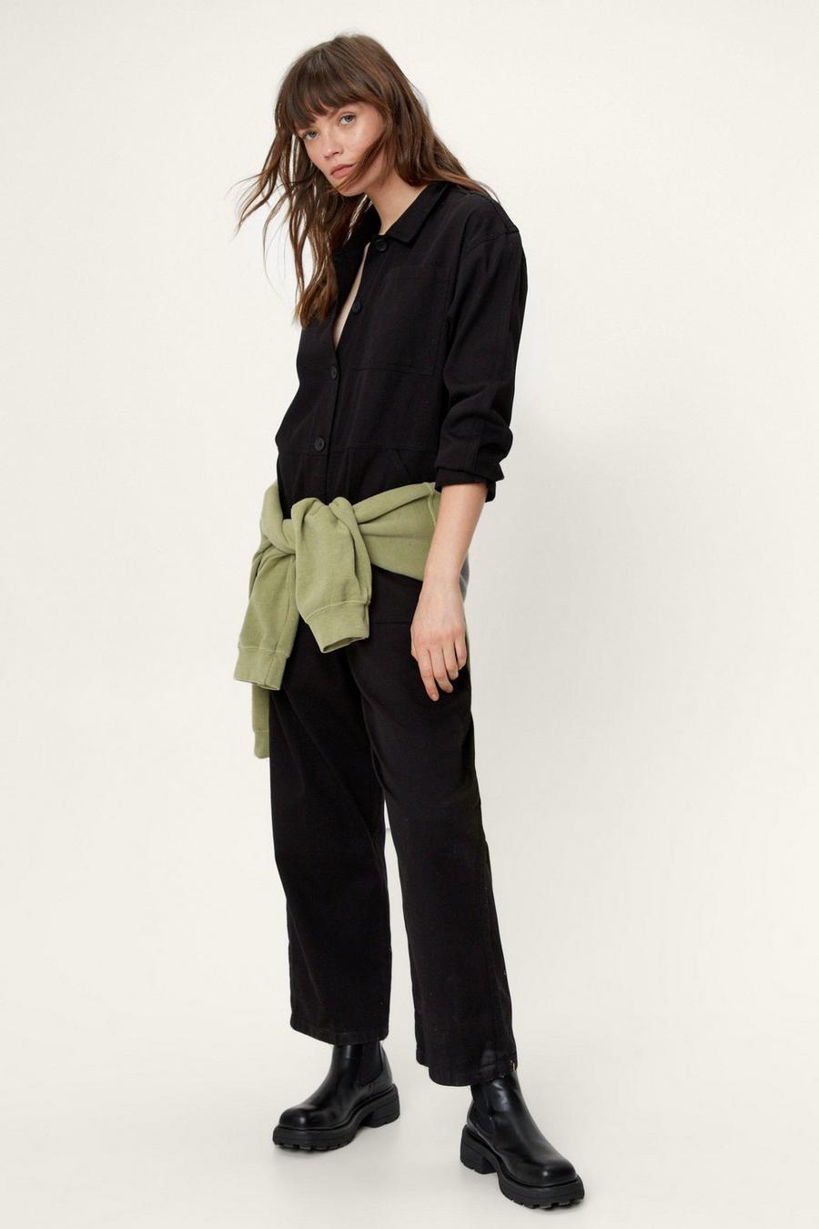 Loose Button Down Ankle Grazer Boilersuit image number 1