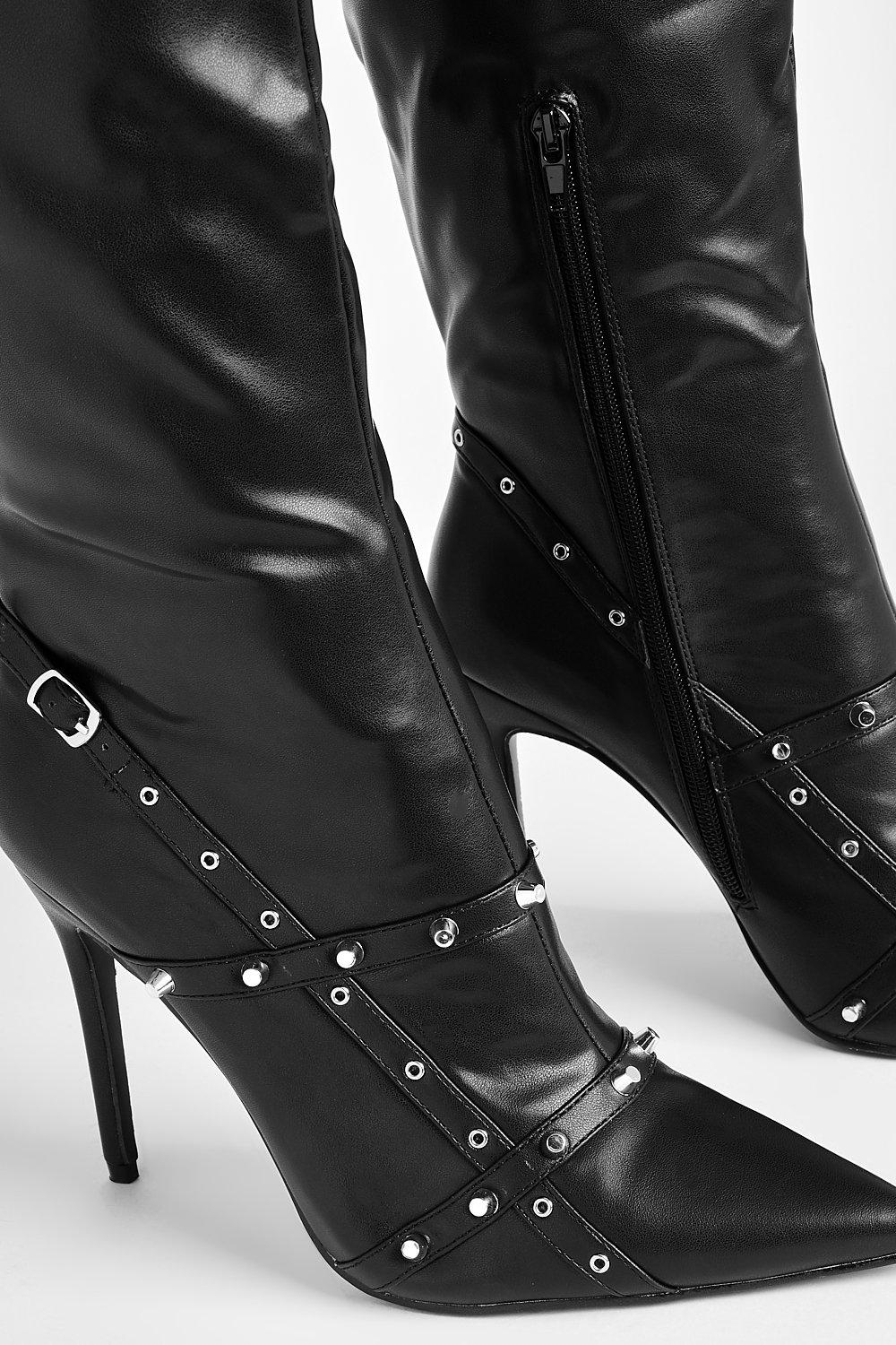 Studded stiletto boots sales