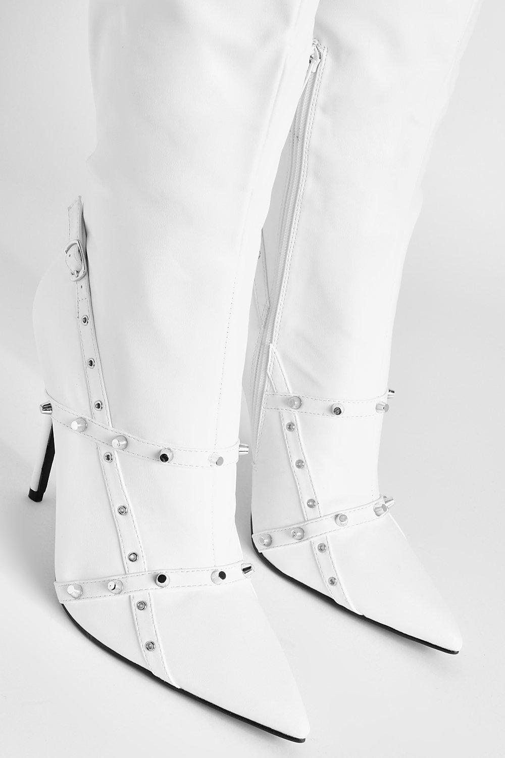 Knee high studded outlet boots