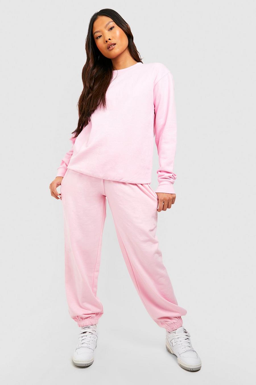 Pale pink Petite Oversized Sweatshirt Tracksuit