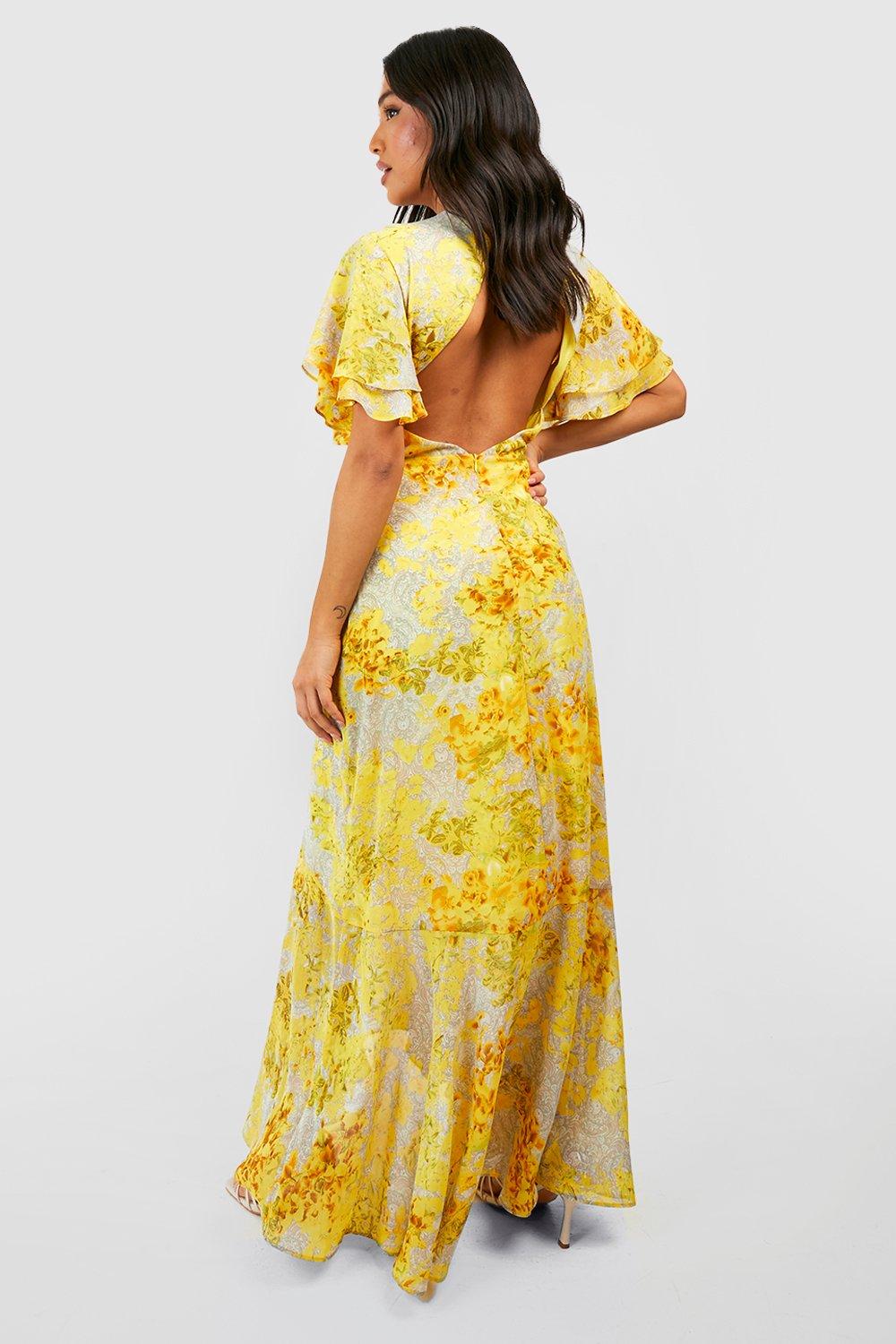 Petite yellow outlet dress