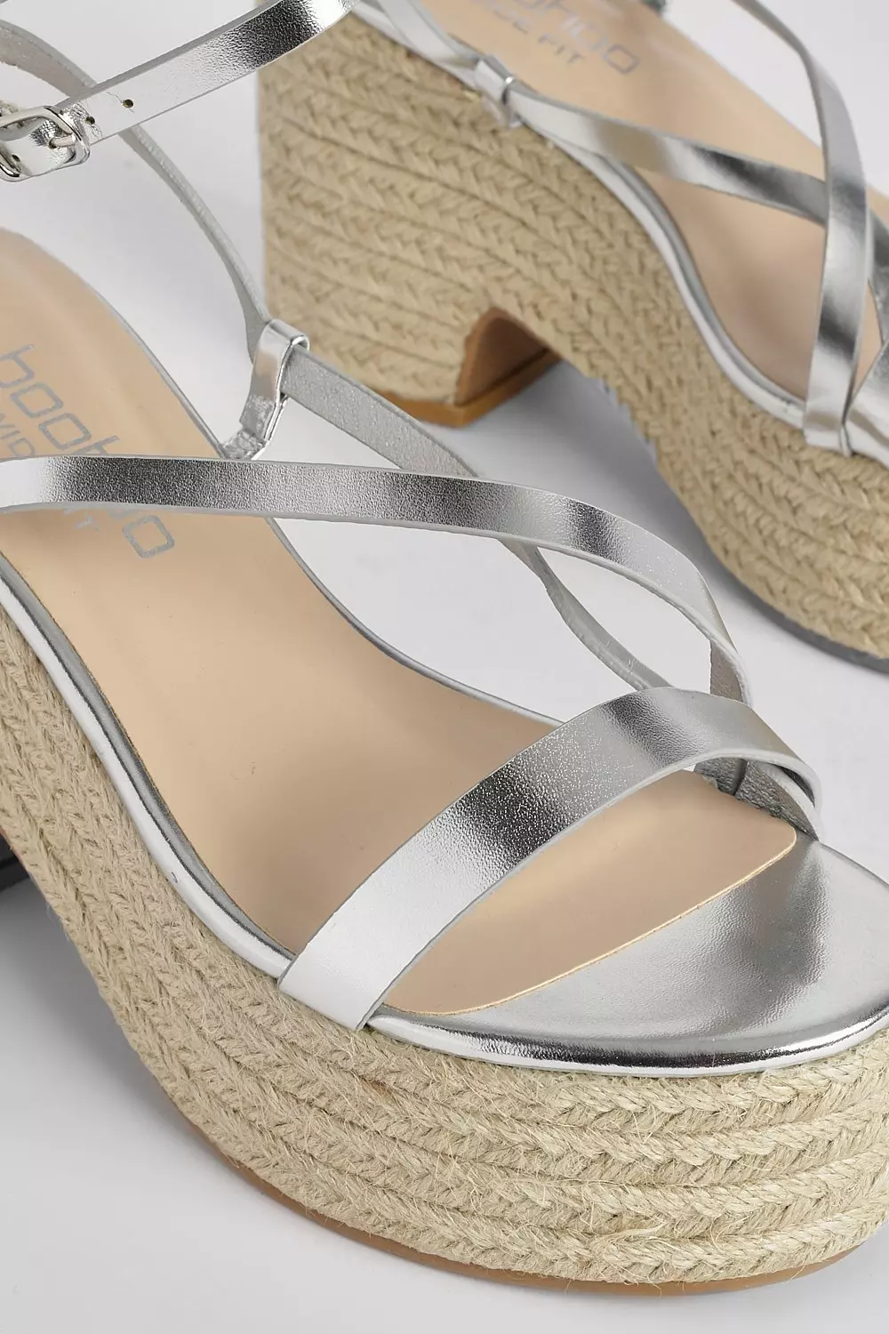 Silver discount espadrille wedges