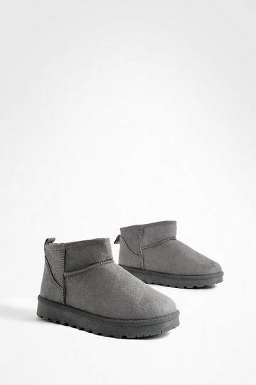 Grey Ultra Mini Faux Fur Lined Boots