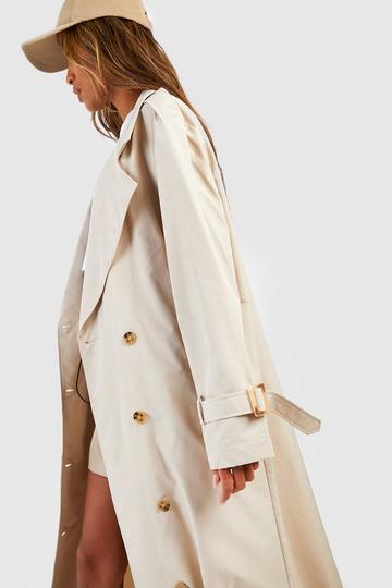 Oversized Midaxi Trench Coat stone