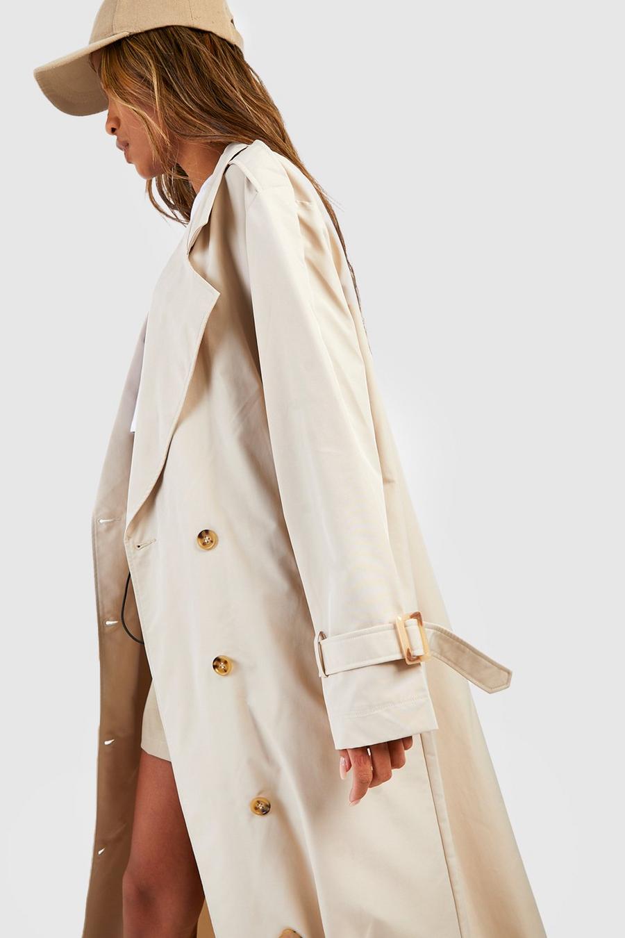 Oversized Midaxi Trench Coat, Stone beis