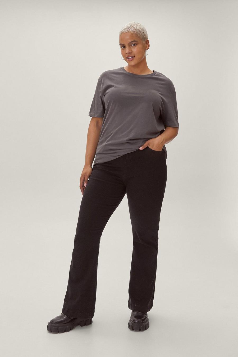 Black Plus Size Recycled Denim Flare Jean image number 1