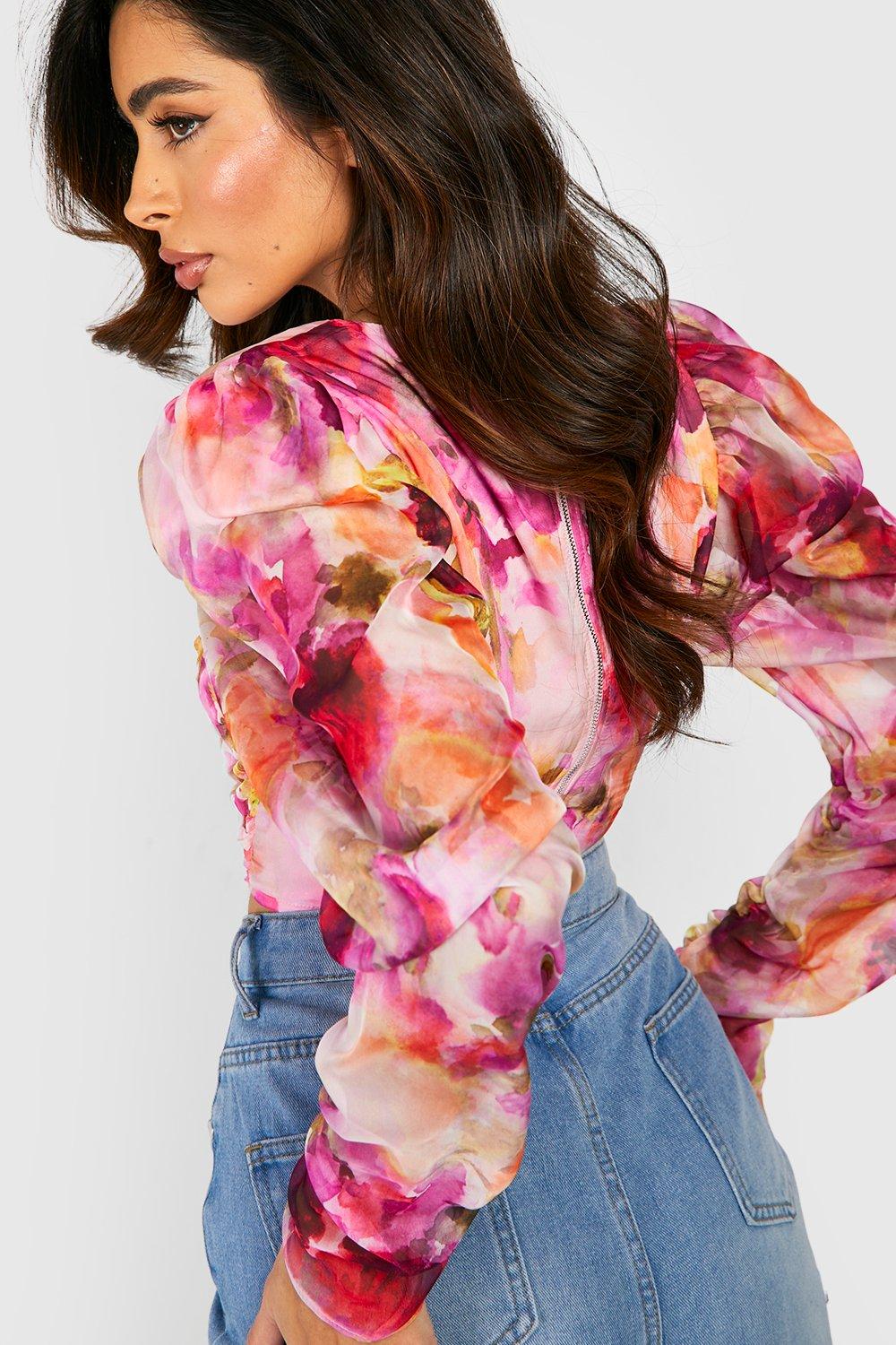 Women's Long Sleeve Printed Corset Women's Long Sleeve Printed Corset