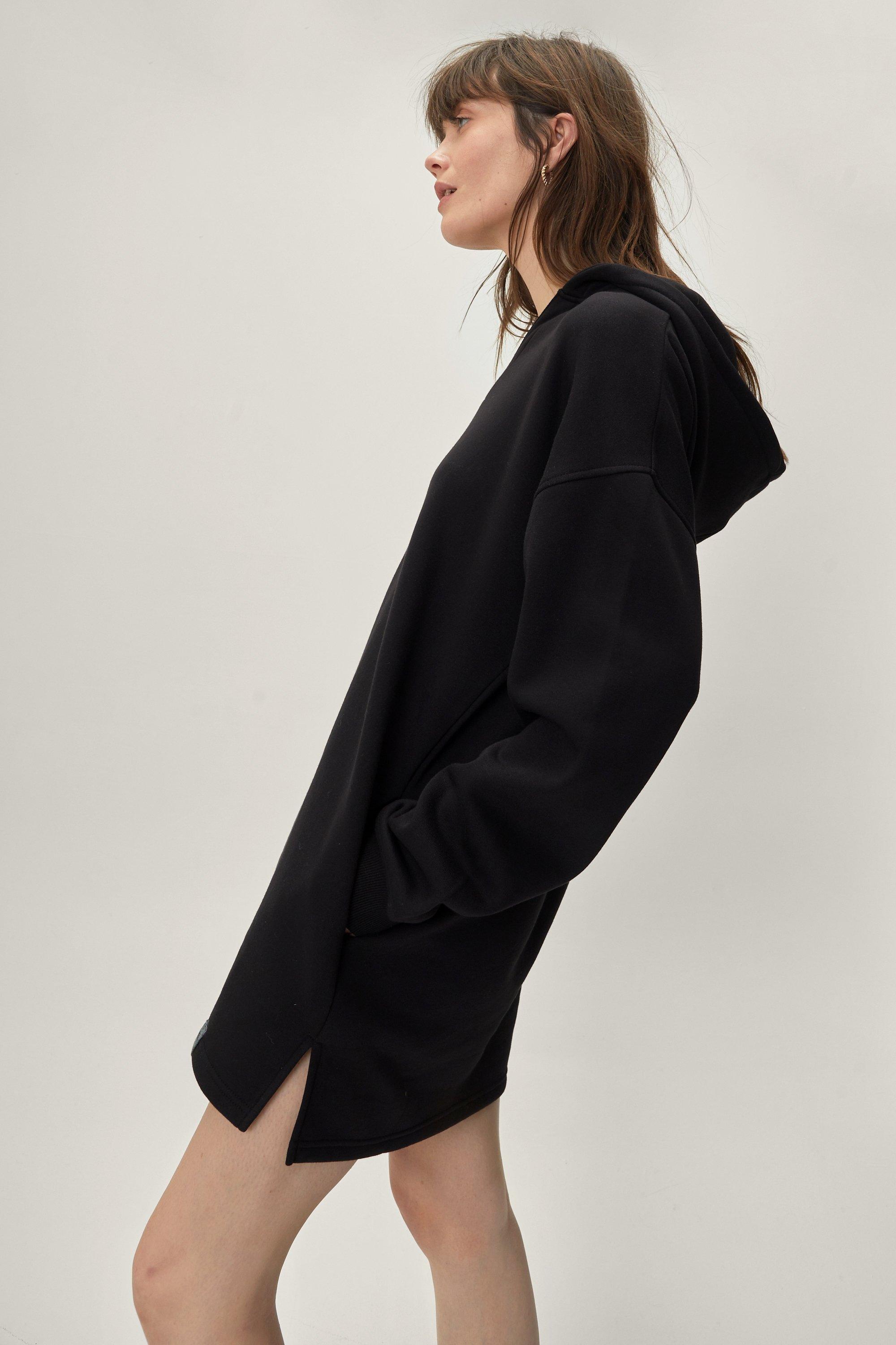 Black oversized hoodie dress clearance