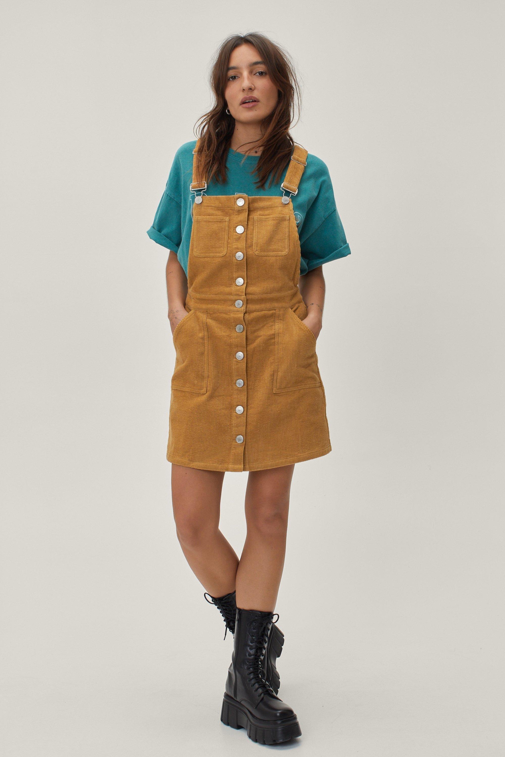 Corduroy dress with outlet buttons