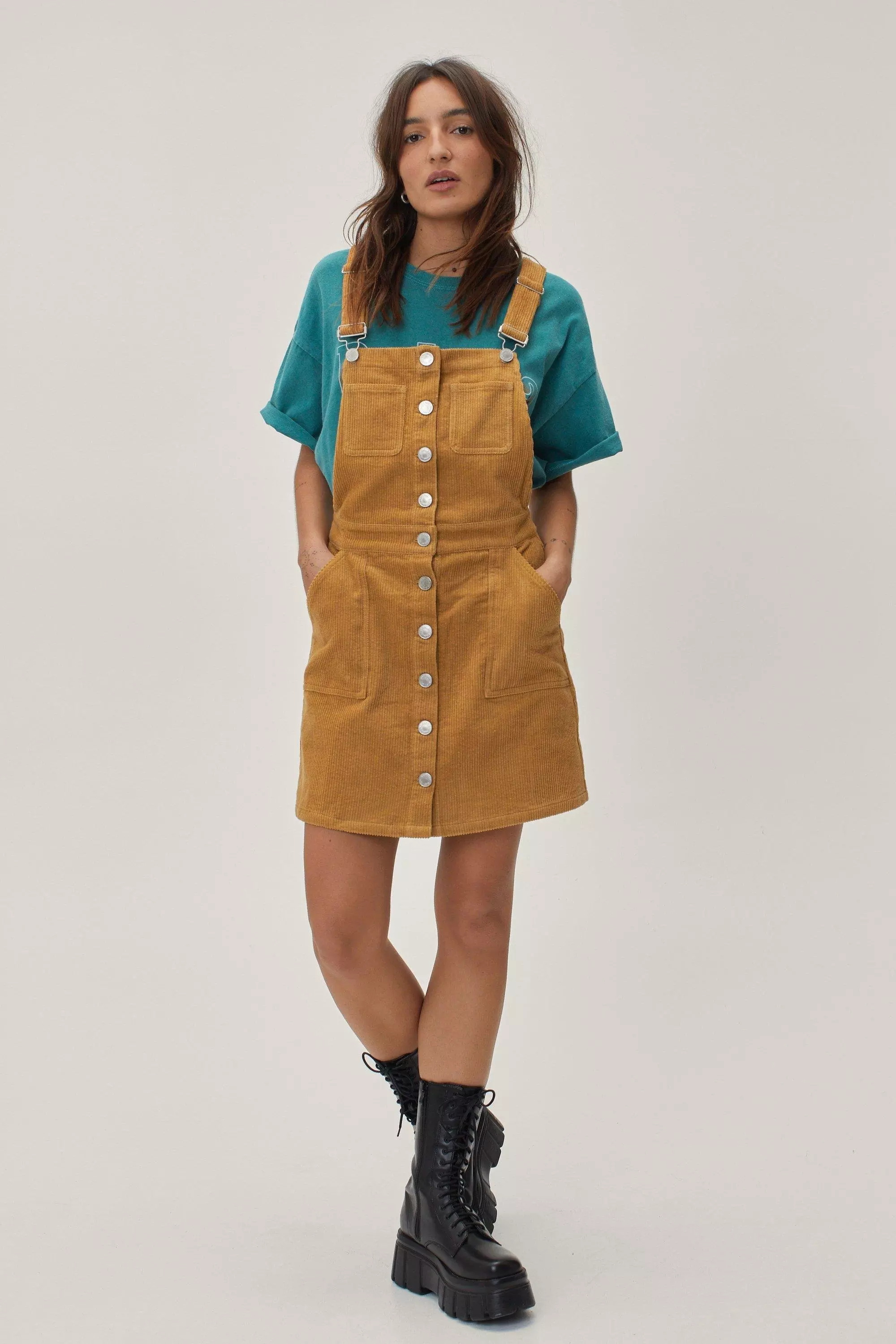 Camel pinafore clearance dress