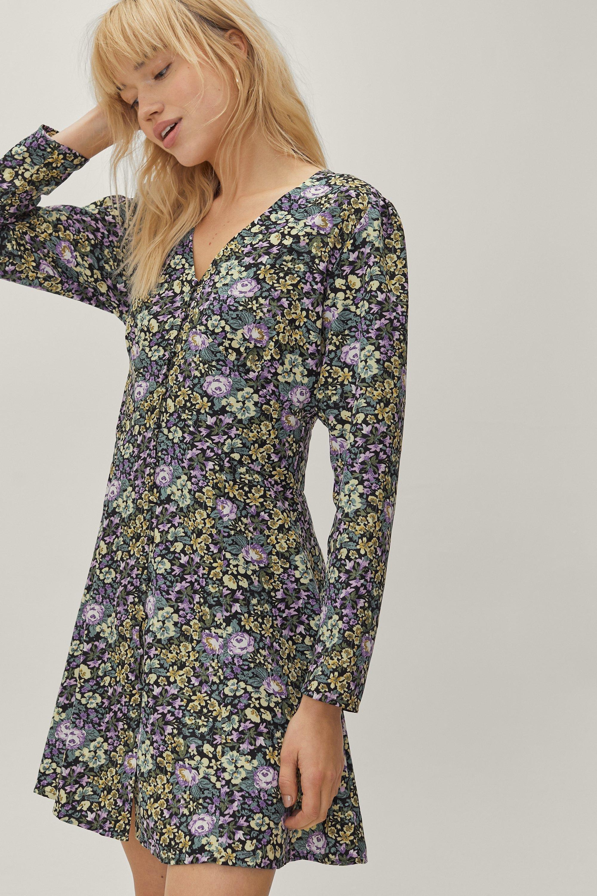 Boohoo floral tea dress best sale