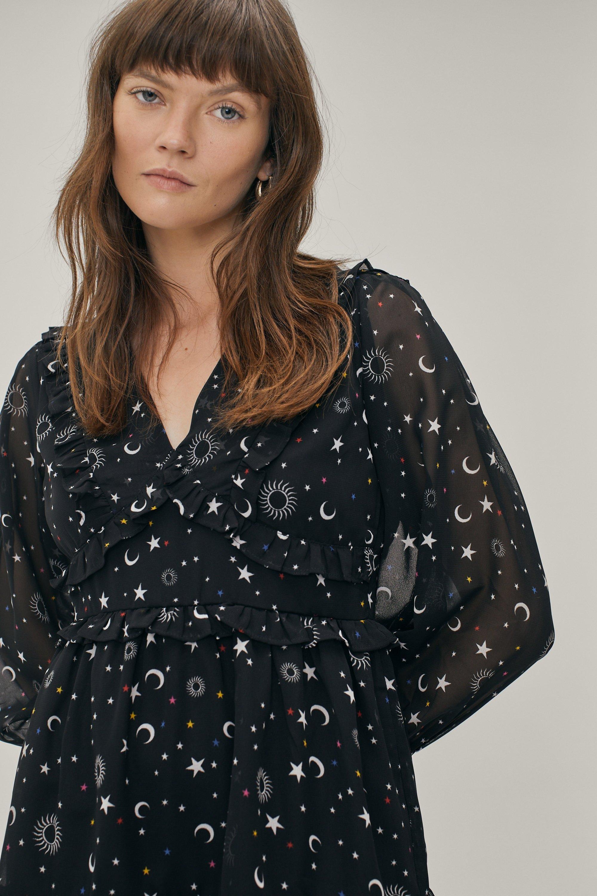 Boohoo star print dress best sale