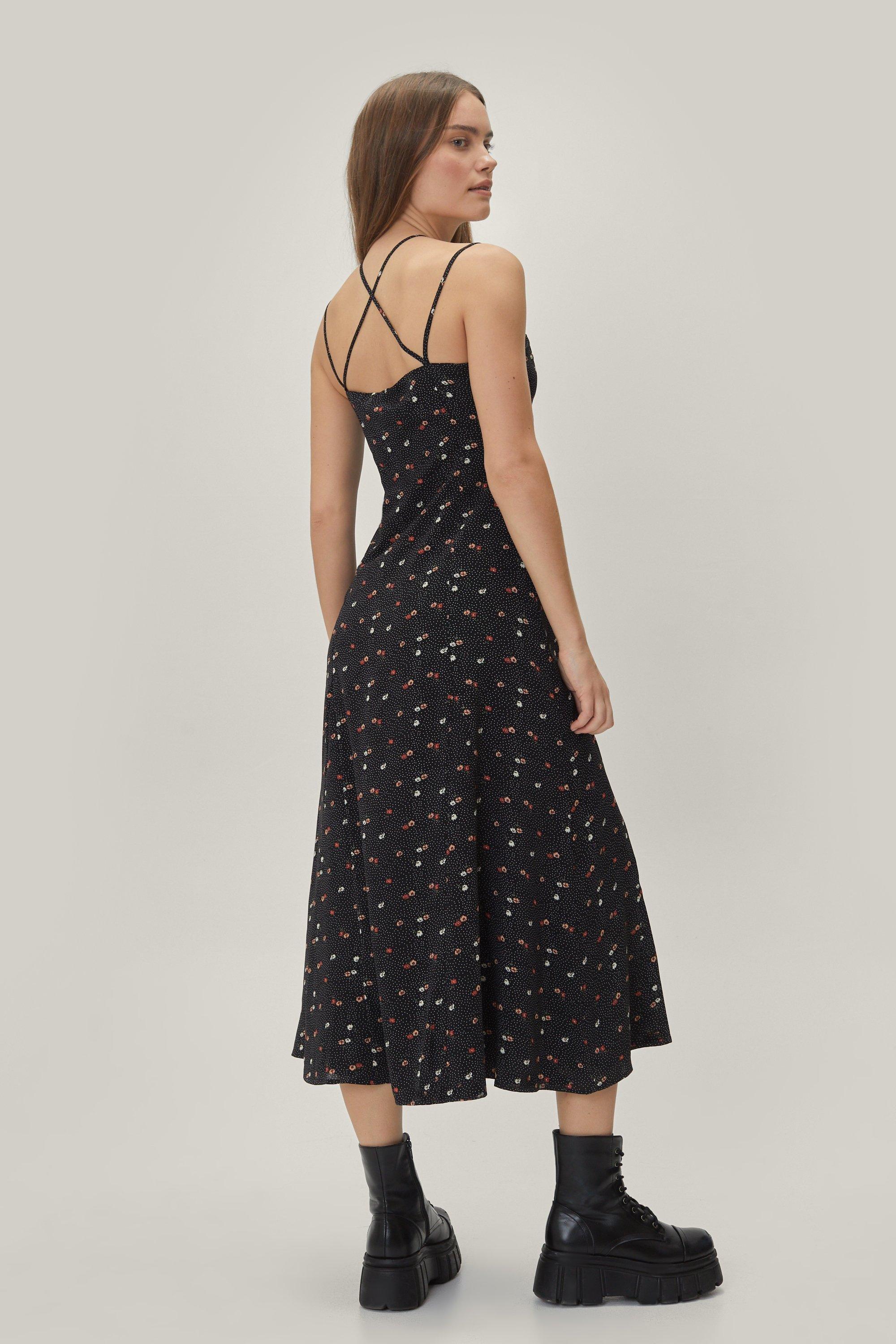 Vestido de con estampado flores | boohoo
