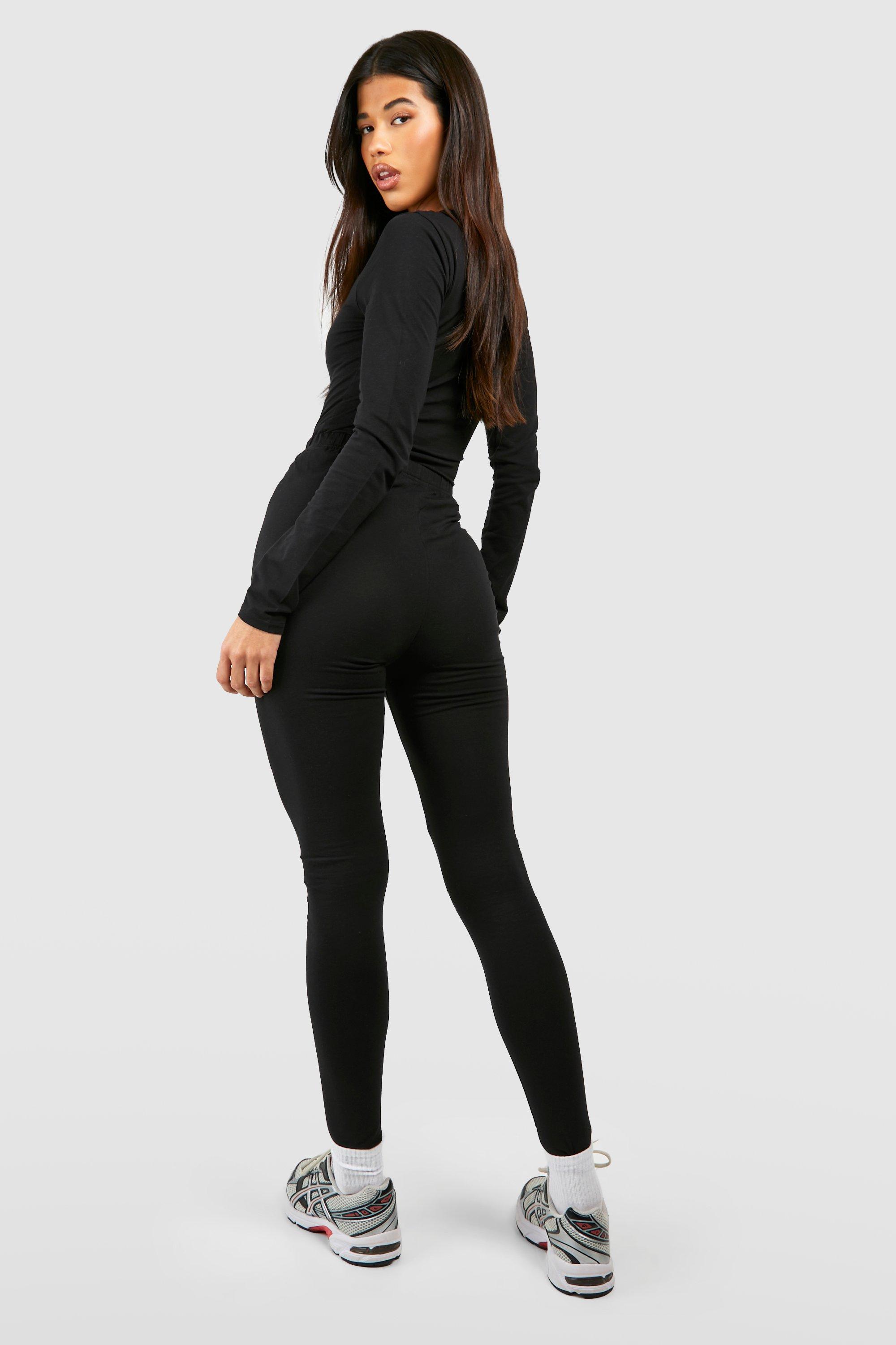 Tall Basic Cotton Blend High Waisted Leggings