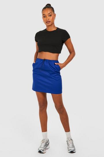 Tall Drawcord High Waisted Micro Mini Skirt navy