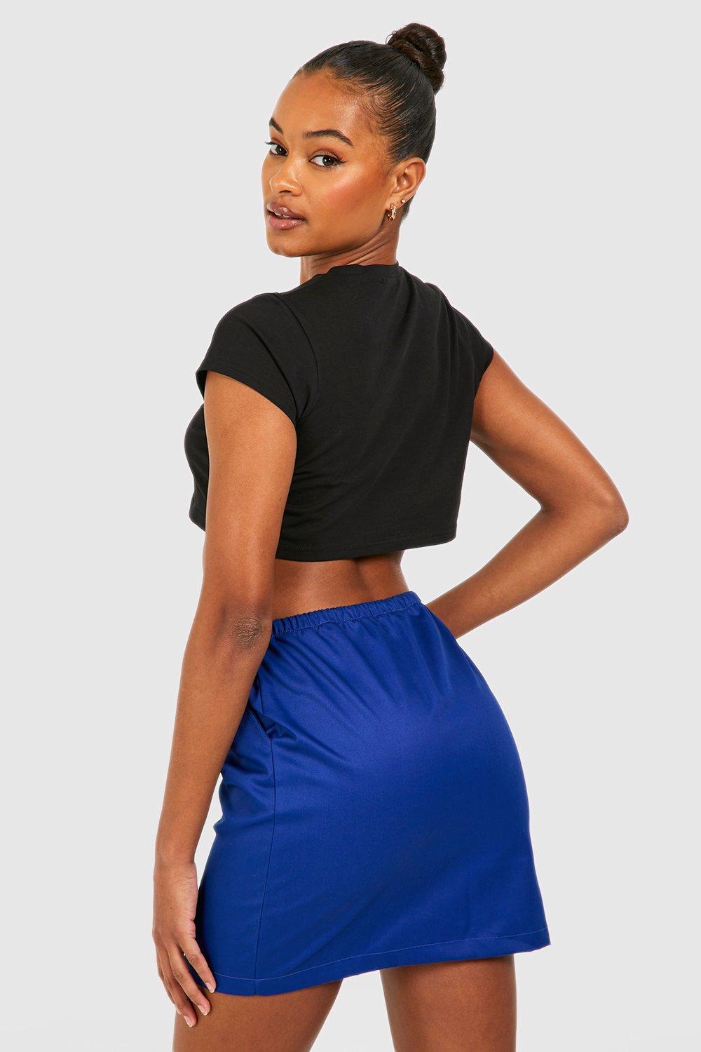 Navy blue 2025 skirt boohoo