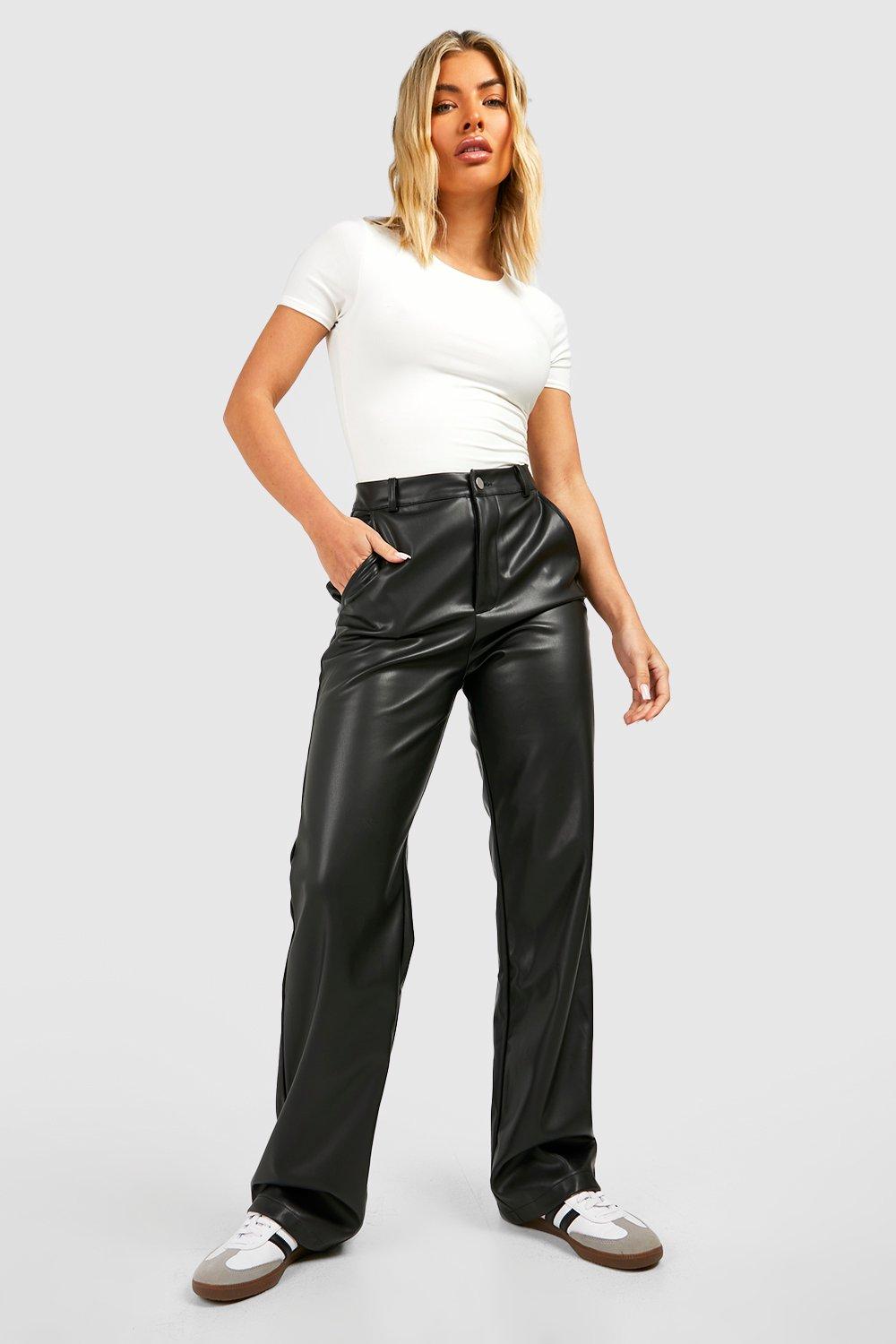 Petite Faux Leather Elasticated Waist Pants