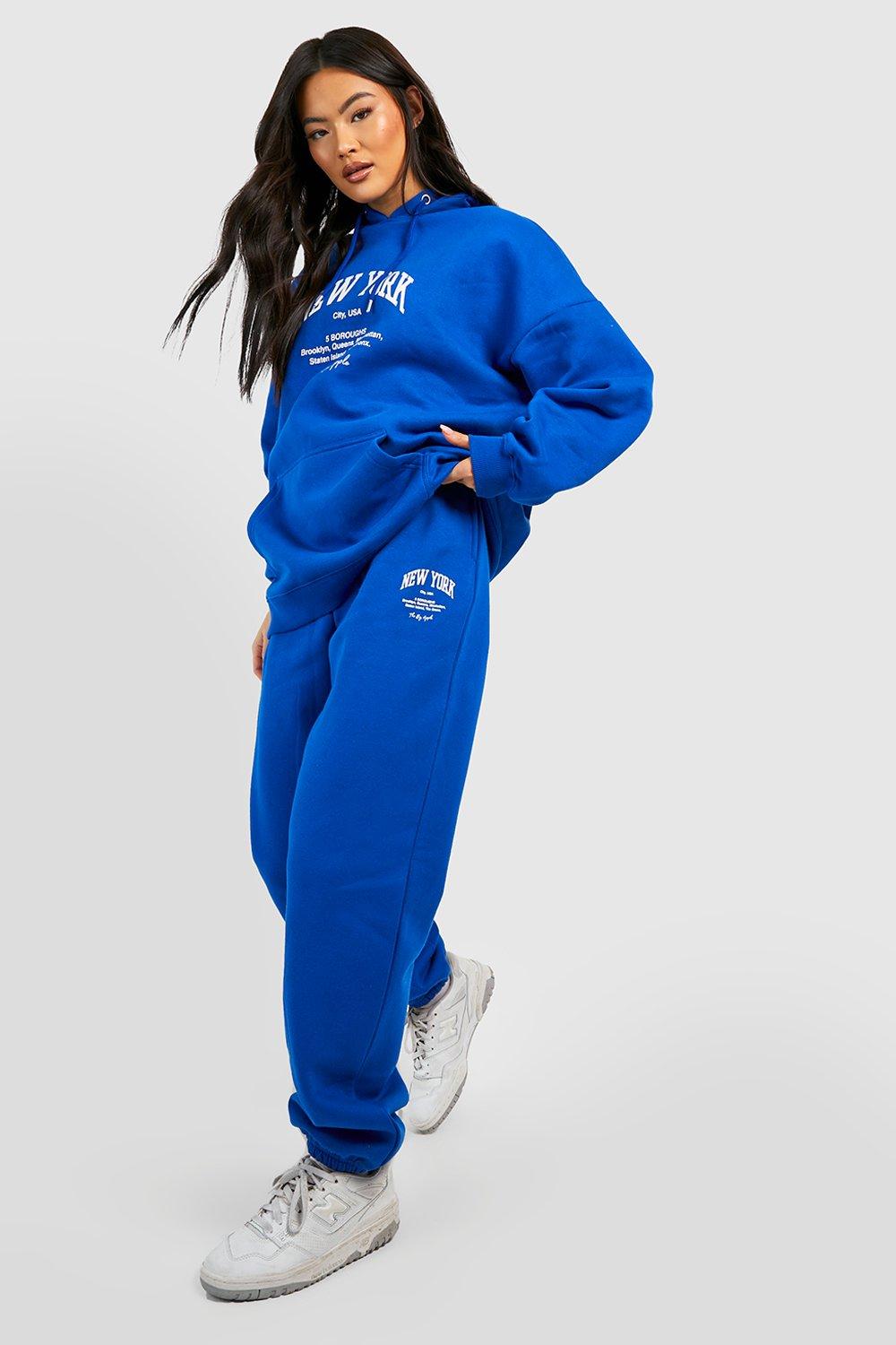 New York Slogan Hooded Tracksuit boohoo