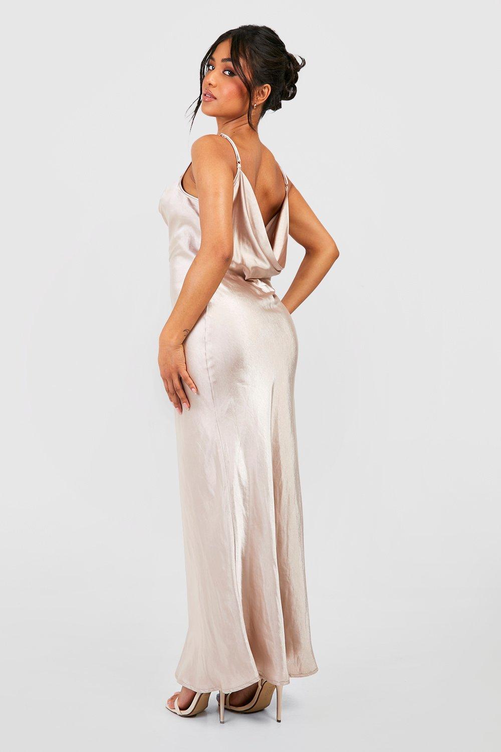 Petite satin 2024 maxi dress