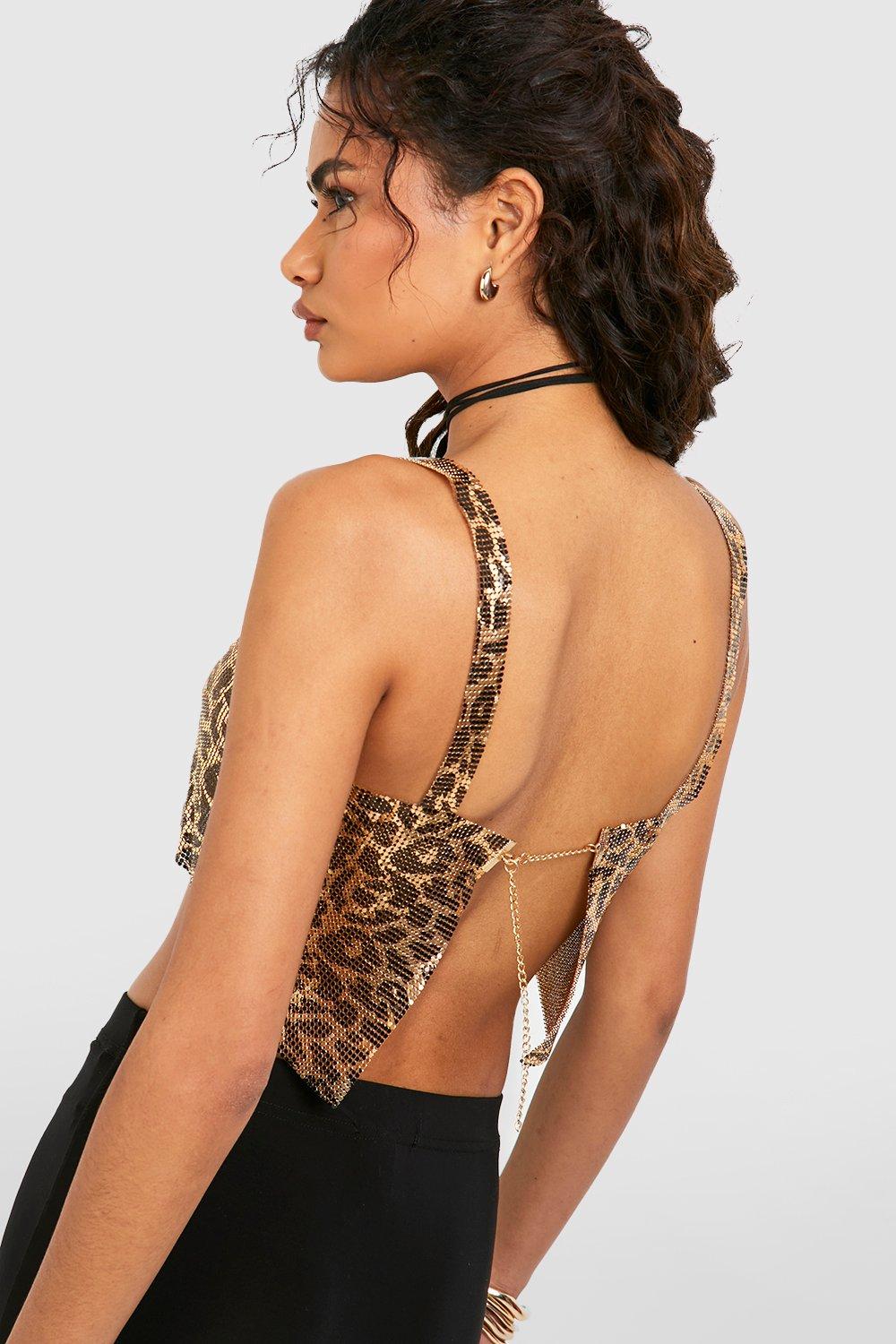 Sweetheart Leopard Chainmail Top 