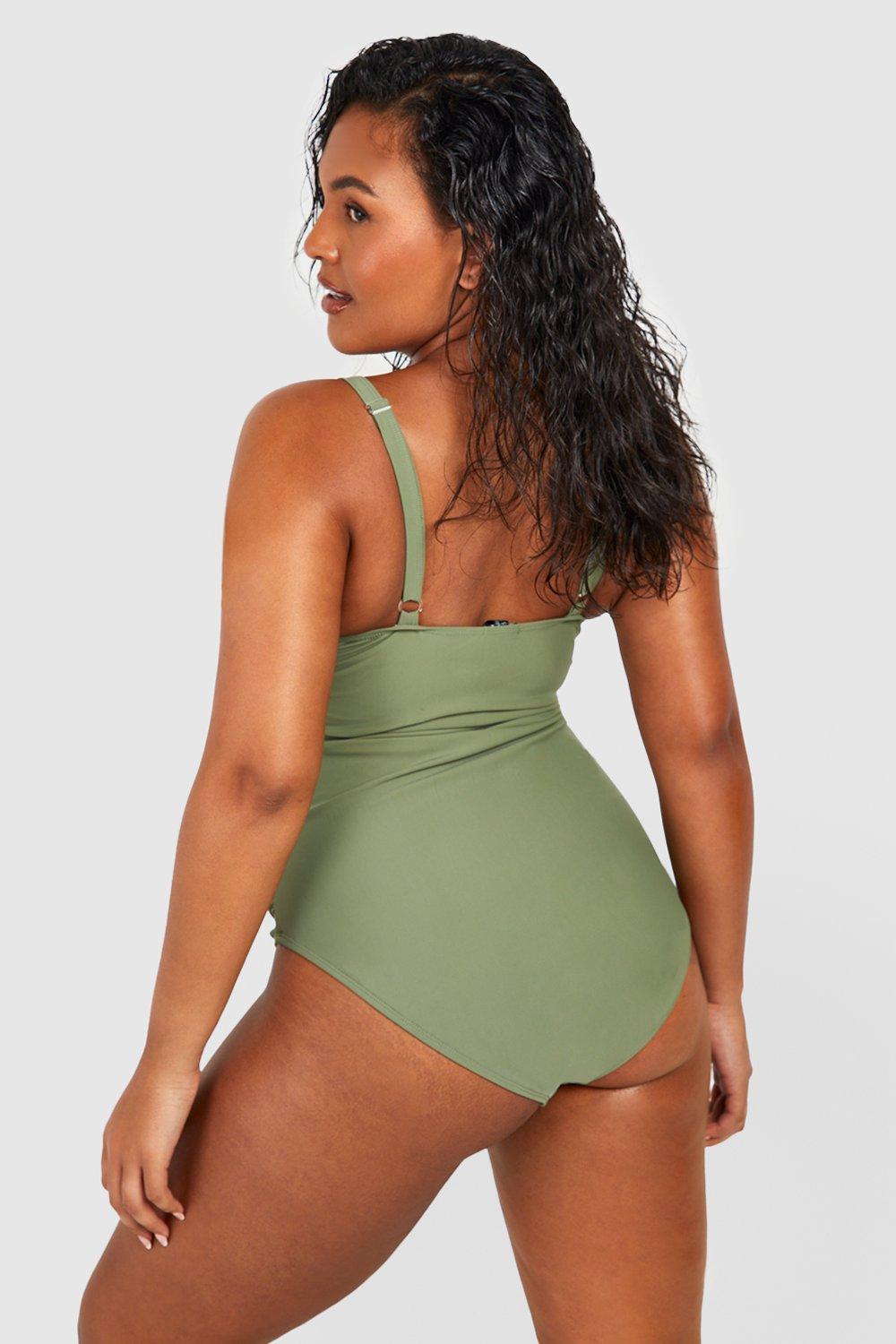 Plus Curve Enhance Smoothing Plunge Swimsuit