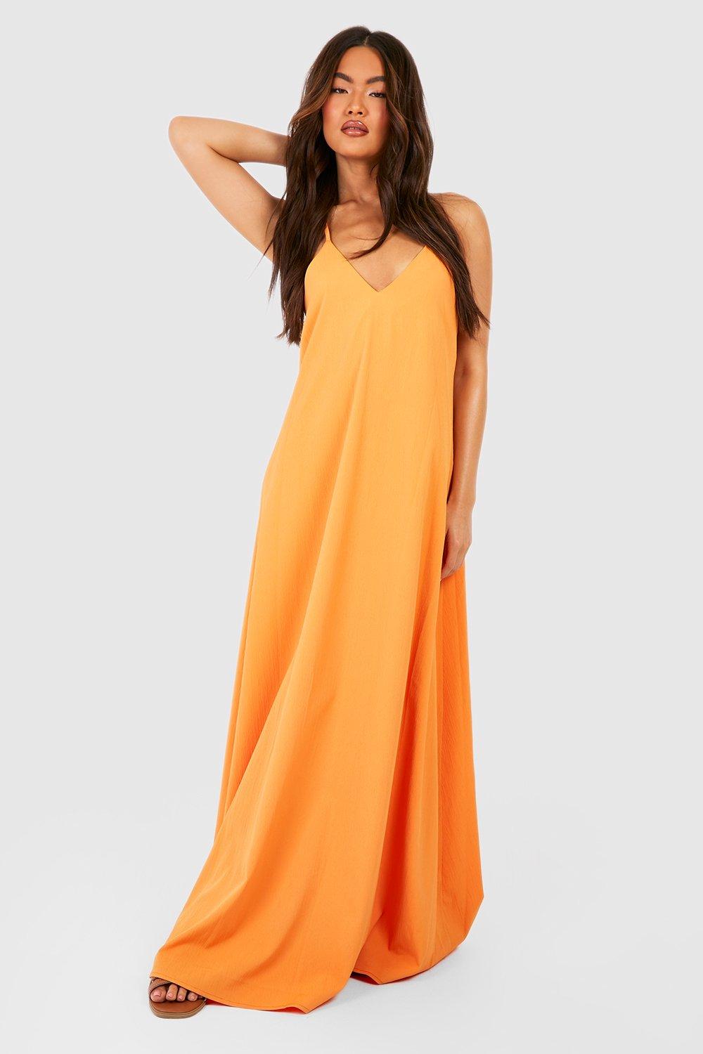 Boohoo orange sale maxi dress