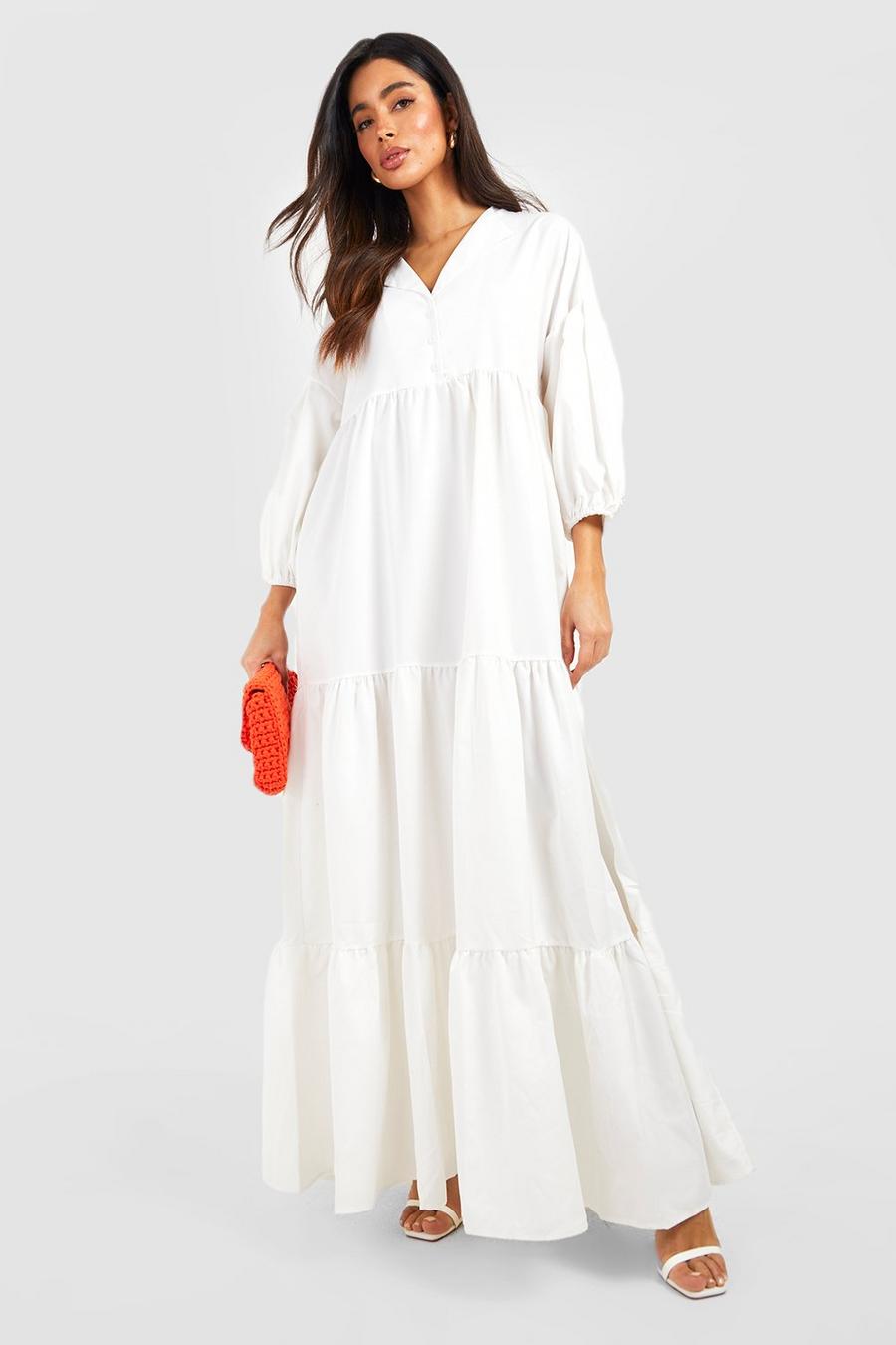 Ivory Button Through Maxi Dress image number 1