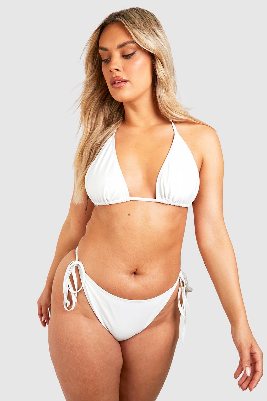 White Plus Triangle Bikini Set image number 1