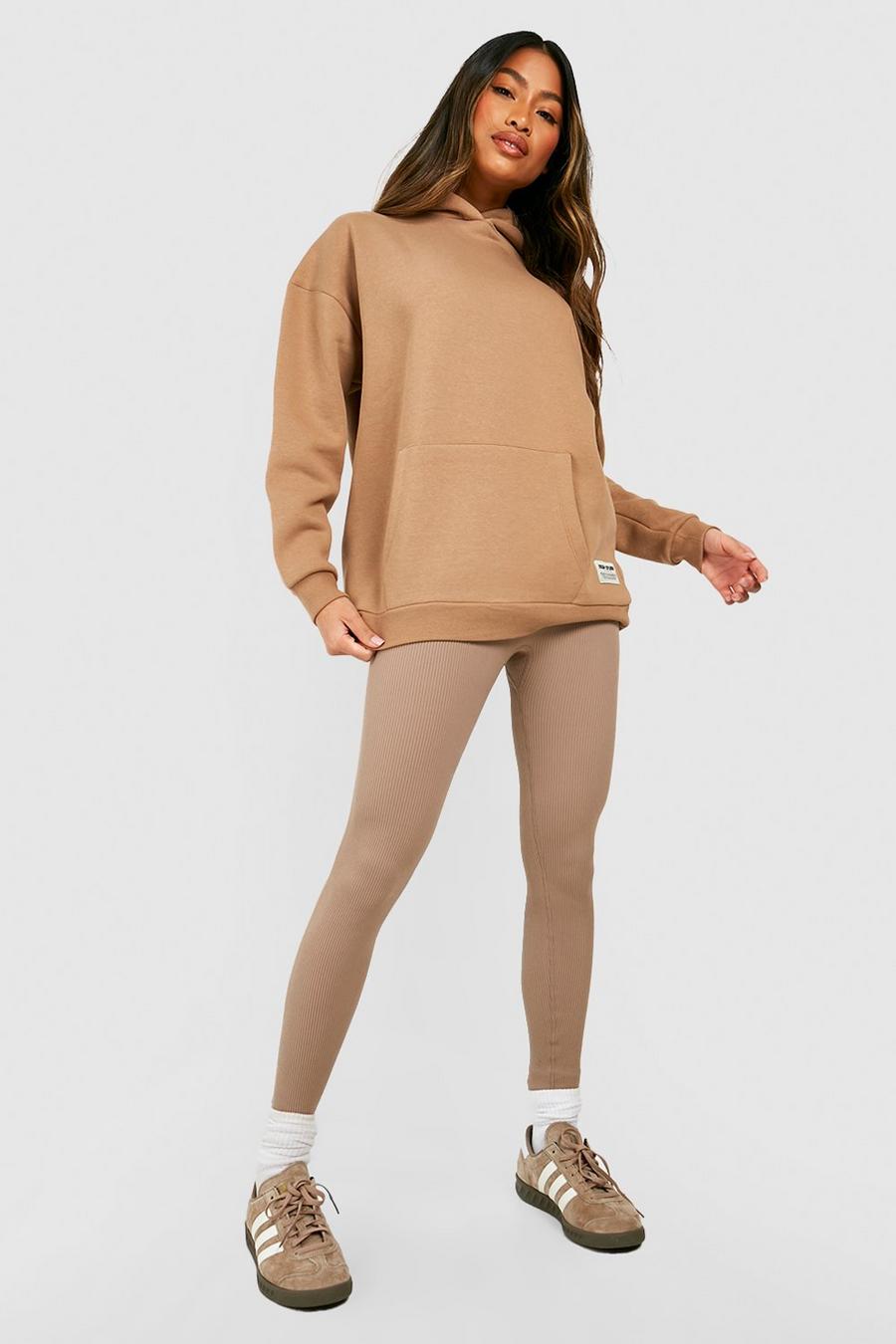 Stone beige Structured Seamless Contour Ribbed Leggings