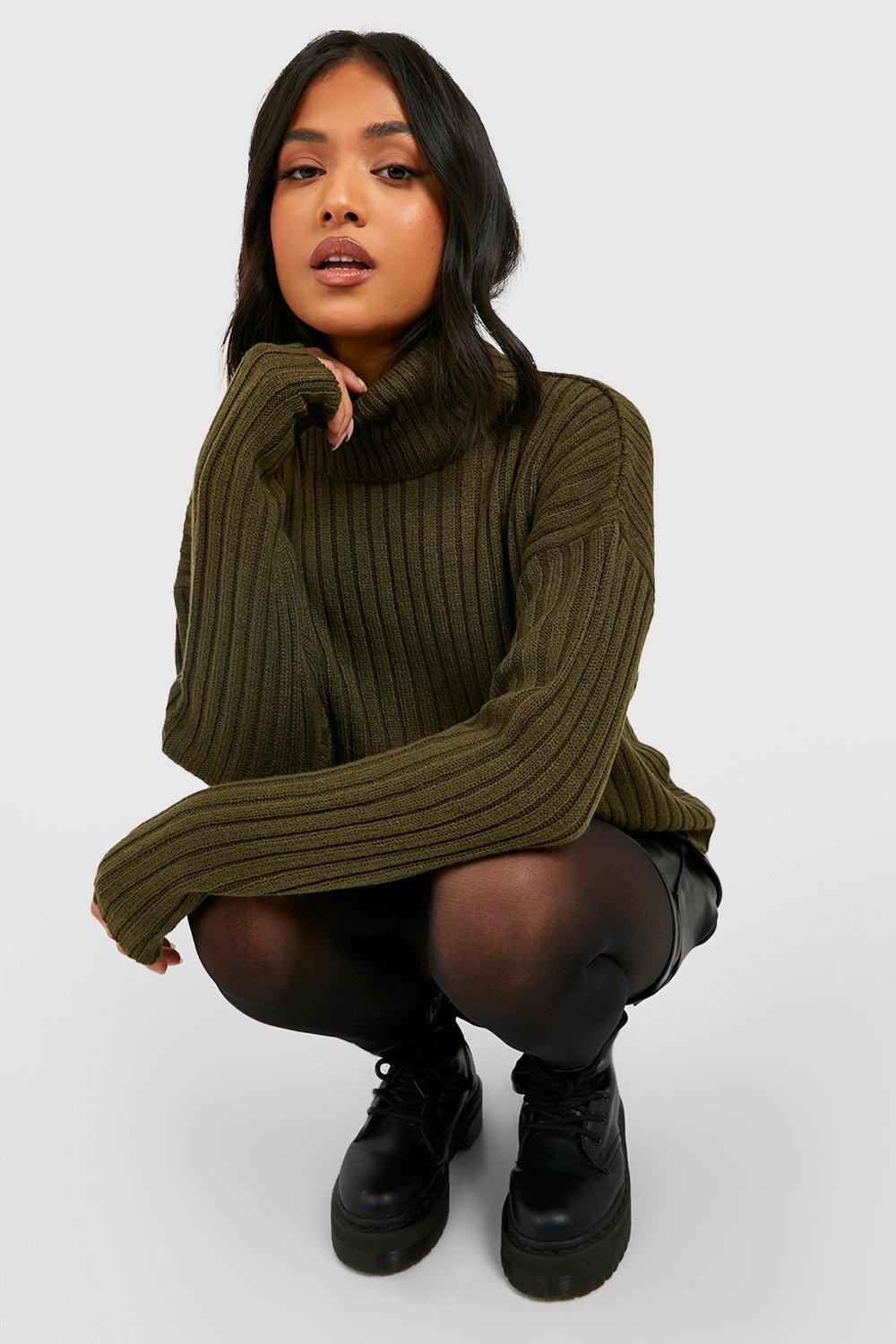Olive green roll neck jumper store