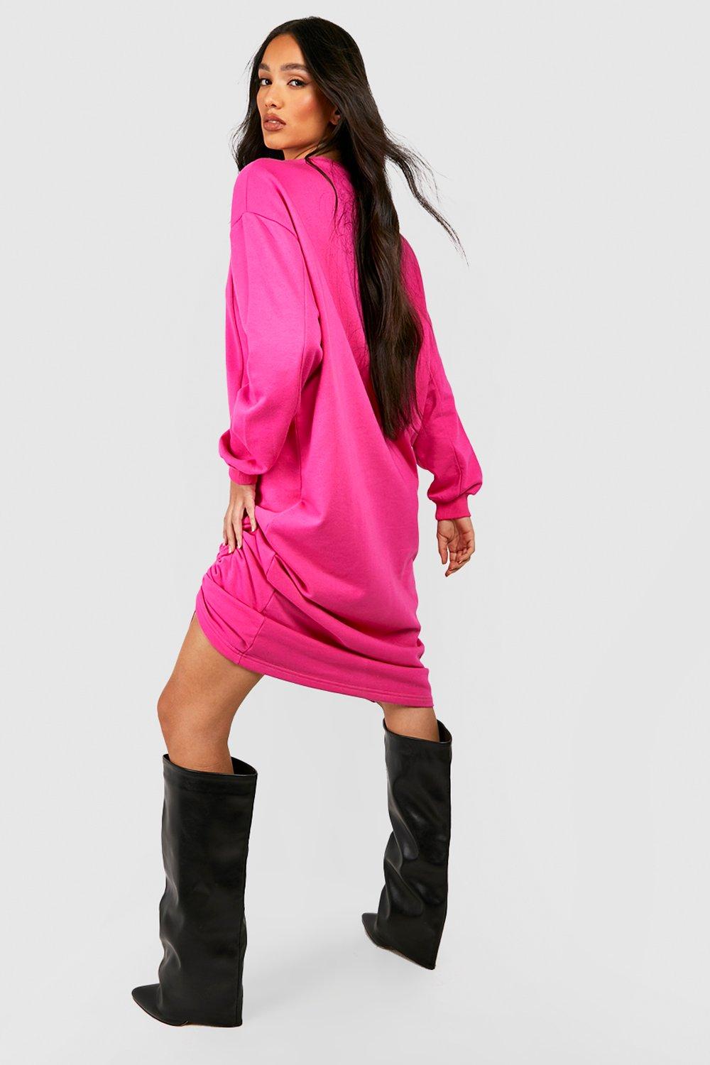 Hot pink sweatshirt outlet dress